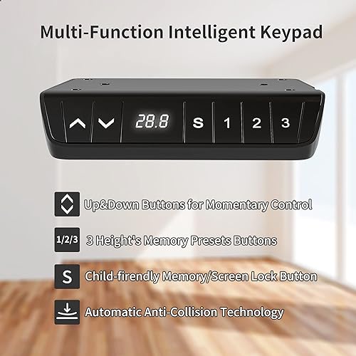 Miniatura 4 de BANTI Escritorio de pie eléctrico de altura ajustable de 48 pulgadas, escritorio ergonómico para oficina en casa, parte superior espresso