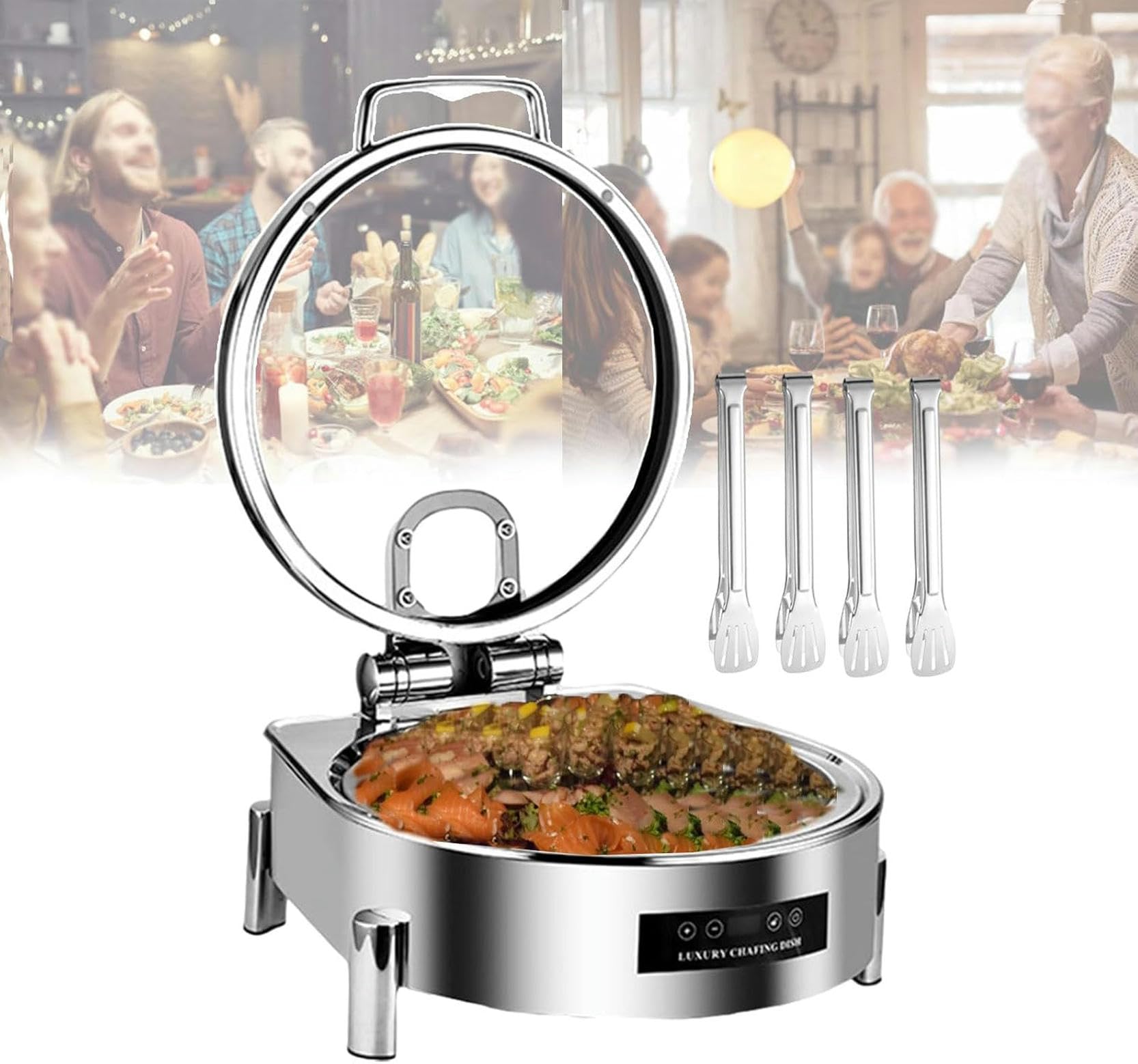 Elektryczny Podgrzewacz Do Potraw, Podgrzewacz Do Naczyń, Bufet, Kuchenka Do Jadalni, Kuchenka Do Kuchni Komercyjnej Z Wyświetlaczem Temperatury 30-90°C / 300W-800W, Szybkie I Równomierne Nagrzewanie