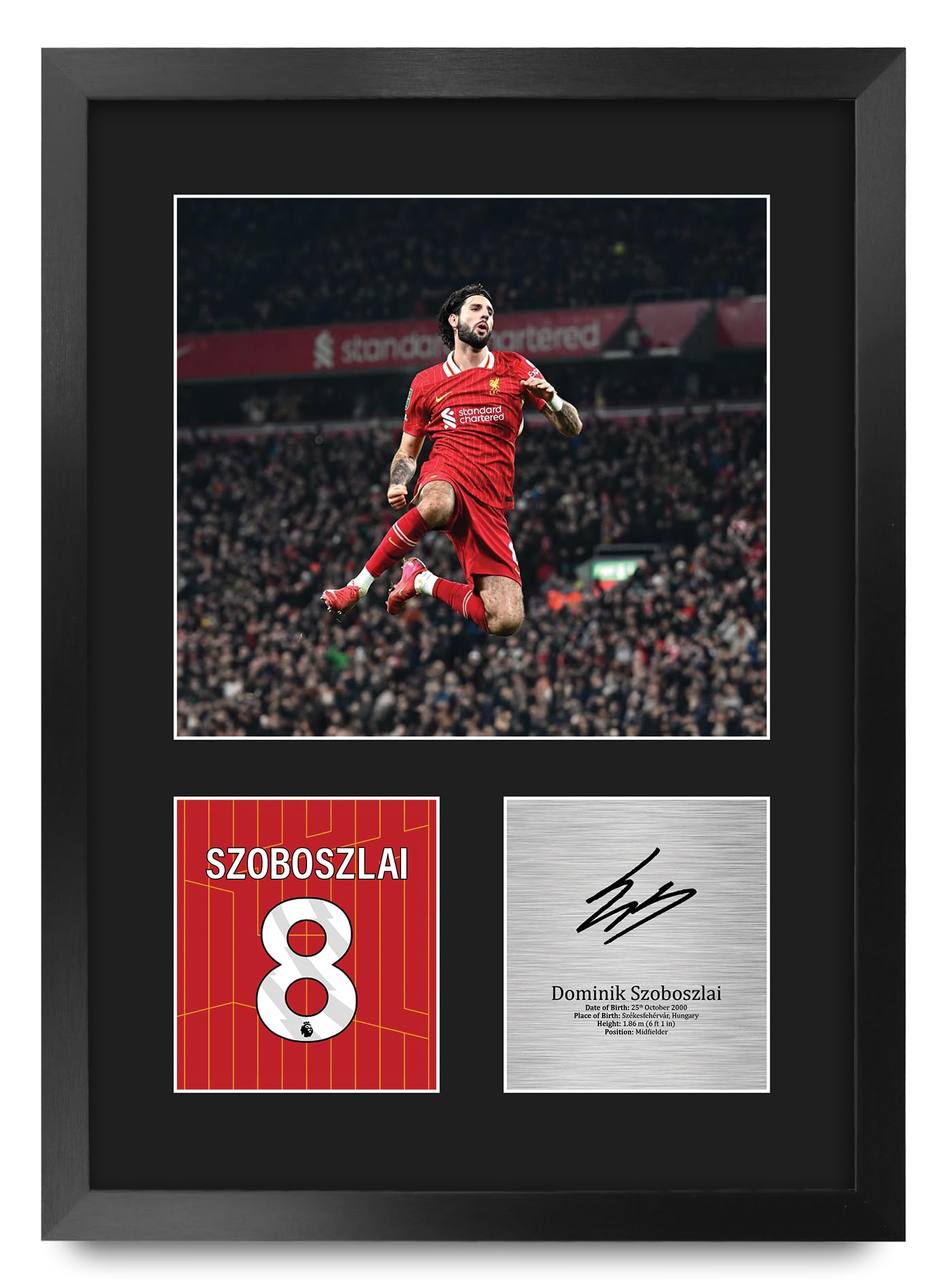 HWC Trading Dominik Szoboszlai Gifts Printed Signed Autograph Picture for Football Fans and Supporters - A3 Portrait Framed