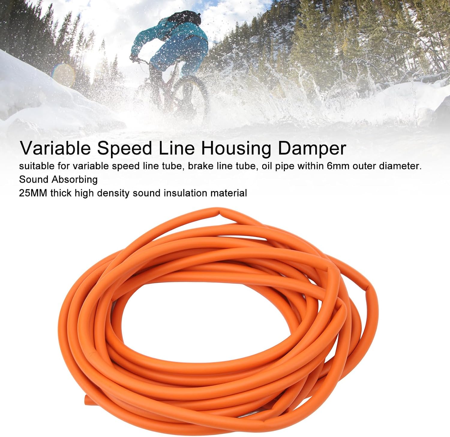 10m Bike Frame Internal Housing Damper, 6mm Foam Sleeve Hose, Bicycle Cable Bike Brake Variable Speed Line Tube for Bike