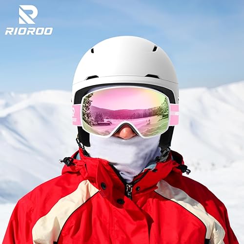 Miniatura 7 de RIOROO Casco de esquí, casco de snowboard para hombres y mujeres, casco deportivo de nieve a prueba de golpes y ligero casco de esquí