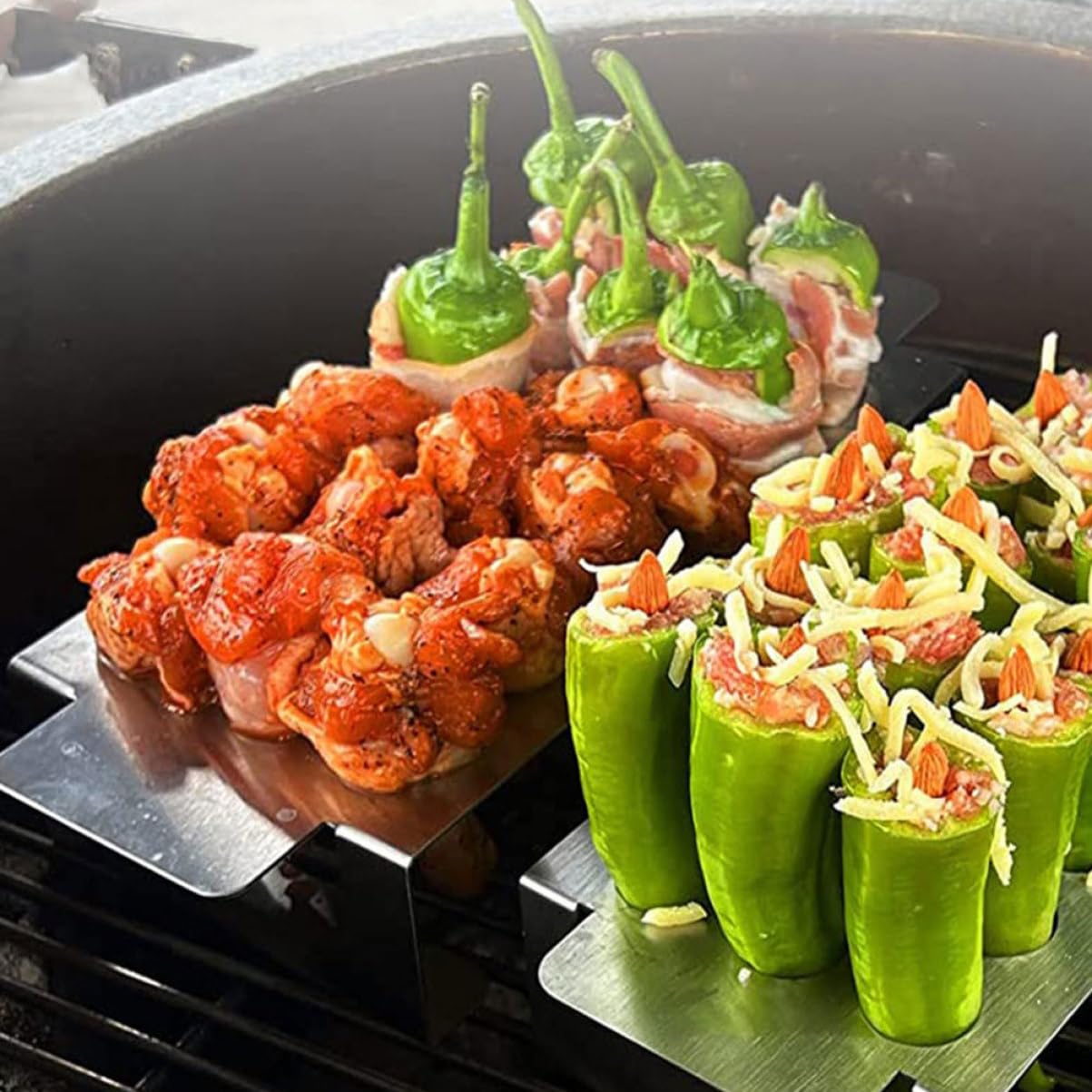 2piezas Parrilla Inoxidable Soporte para Alitas De Pollo y para Barbacoa