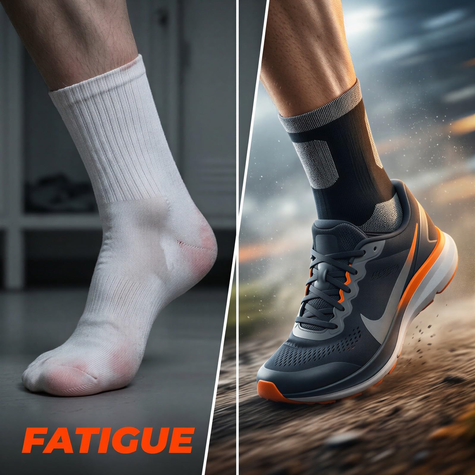 12 Paar Wandersocken, dick gepolsterte Outdoor-Sportsocken für Erwachsene, Crew-Athletiksocken aus Polyester, mit verstärkter Sohle, für Trekking, Laufen, Basketball, US 5-10 / EU 37-43