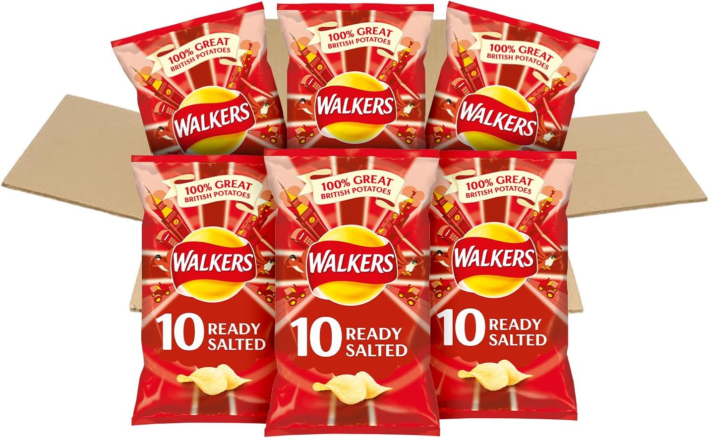 Walkers Ready Salted Multipack Crisps Box 60 Single Bags, 1.72 kg