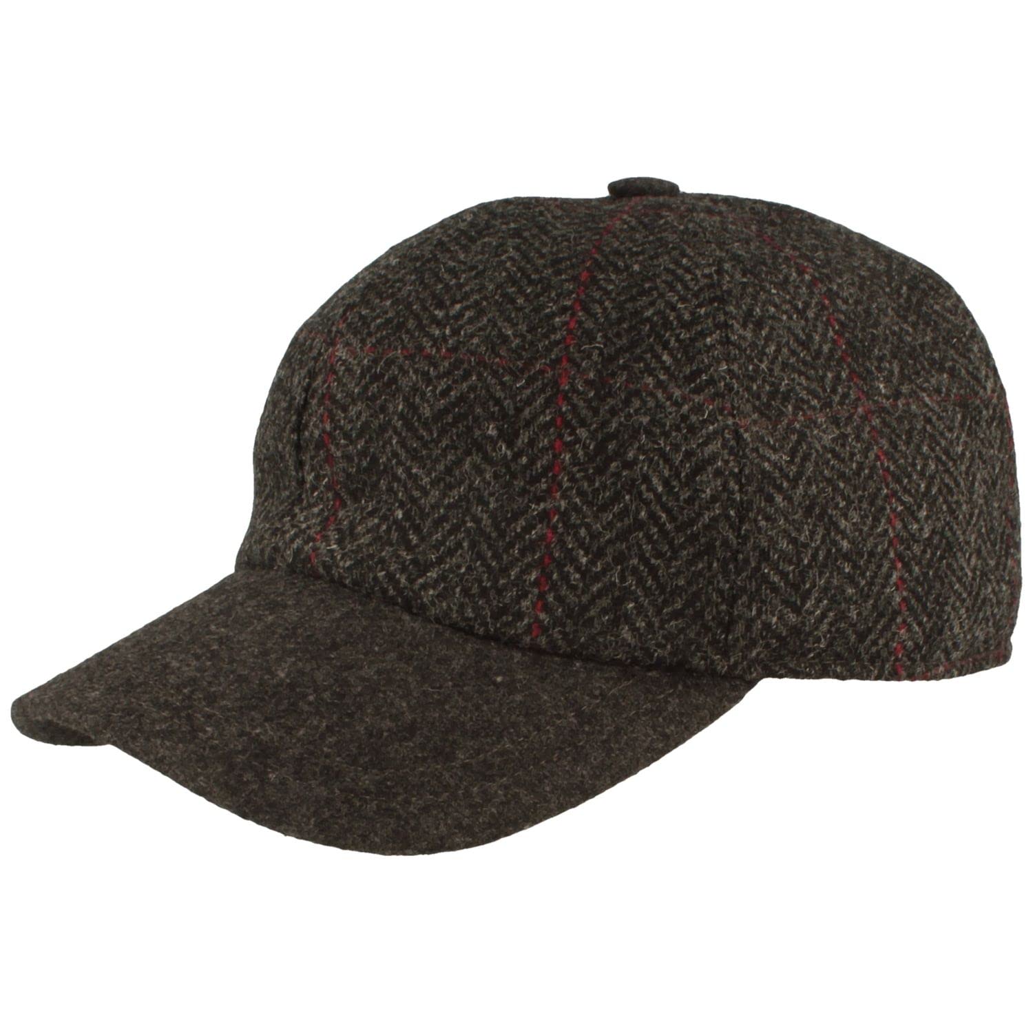 Breiter Gorra de béisbol de invierno gris espiga 55, Gorro de Invierno con Orejeras, Gris Espina De Pescado Negro, 55