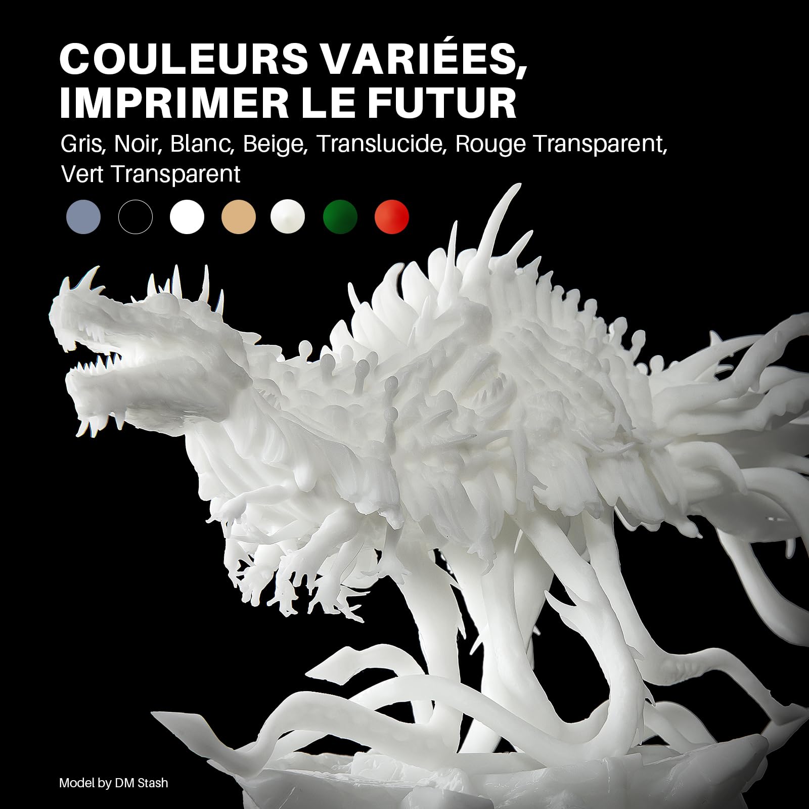 ELEGOO Résine ABS 3.0+, Noir 1000g, Résine Imprimante 3D Photopolymérisation Améliorée, Résistance à la Chaleur Supérieure, Durcissement Rapide, Haute Précision, Non Fragile