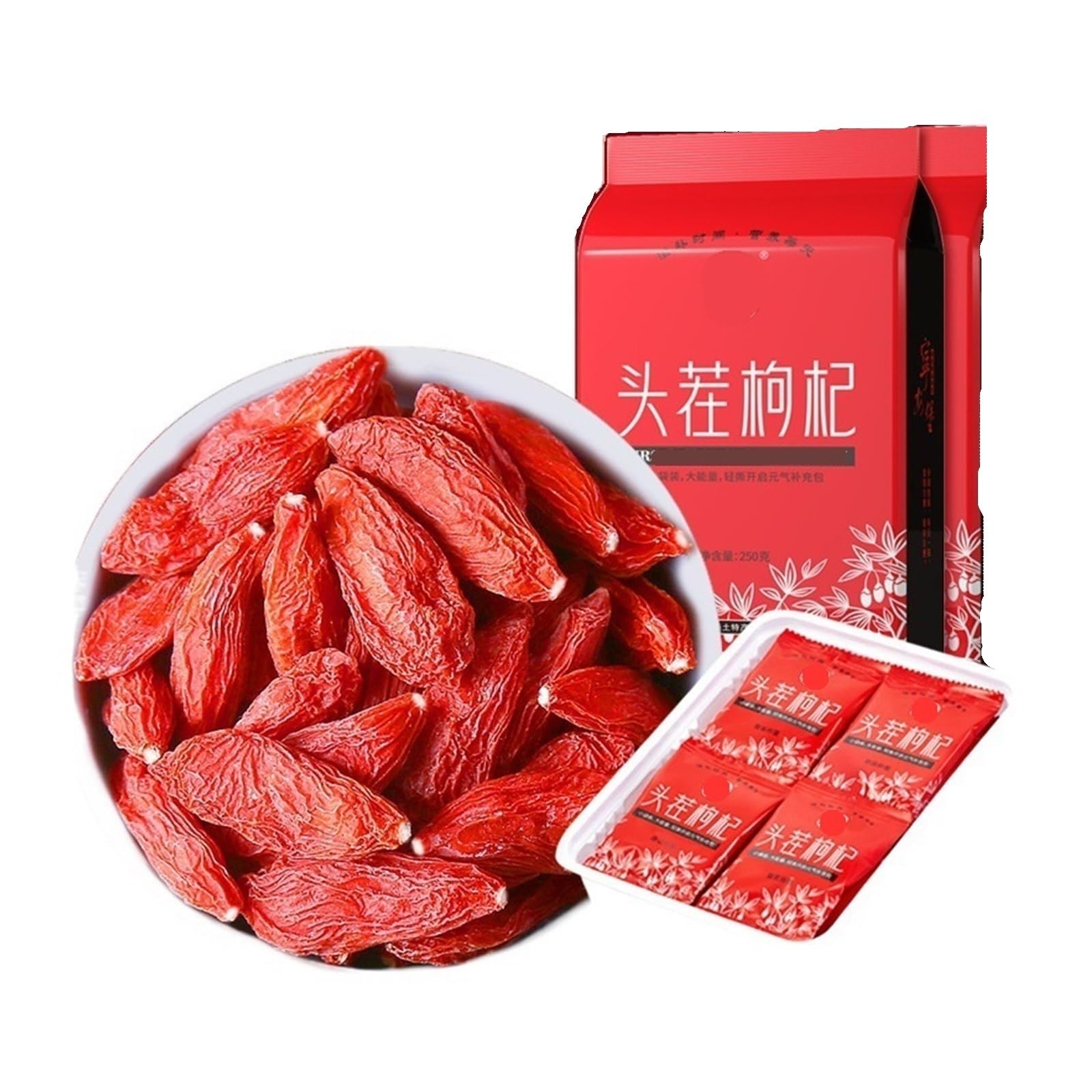 Goji-Beeren, einzeln verpackte, verzehrfertige Trockenfrüchte, können in Wasser eingeweicht oder in Suppen verwendet werden(1000g)