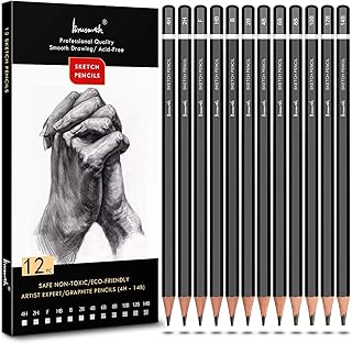 Bursarth- Sketch Pencils for Drawing, 12 Pack, Drawing Pencils, Art Pencils, Graphite Pencils, Graphite Pencils for Drawing, Art Pencils for Drawing and Shading