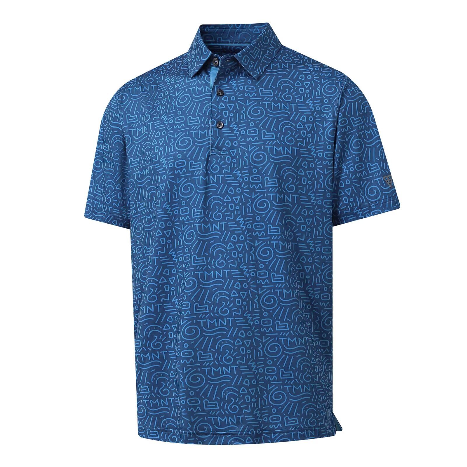 M MAELREG Mens Golf Shirt Short Sleeve Dry Fit Print Moisture Wicking Performance Patterns Collared Polo Shirt — view 47