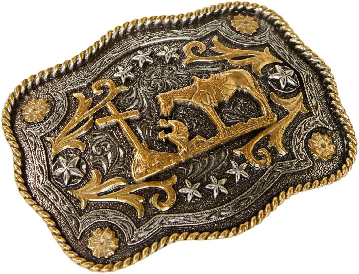 Cody James Men's Christian Cowboy Rectangle Belt Buckle - 938