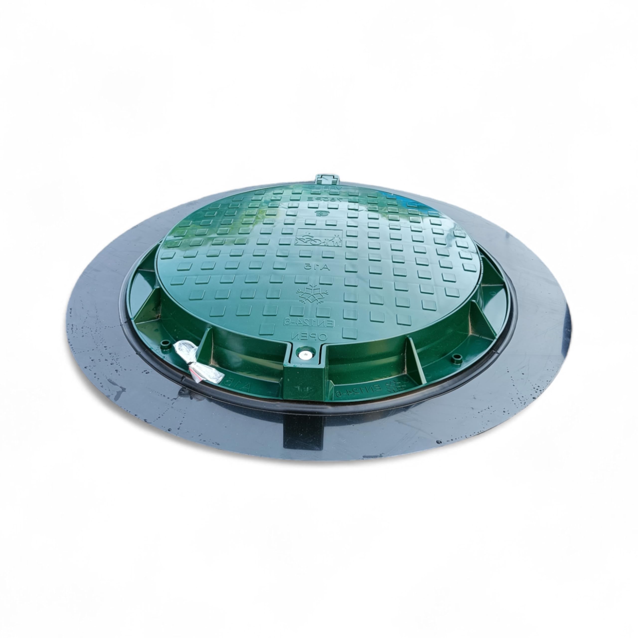 Varile Couvercle de Regard XXL 1000 mm en Plastique I Couvercle Universel I Couvercle de citerne (Vert)