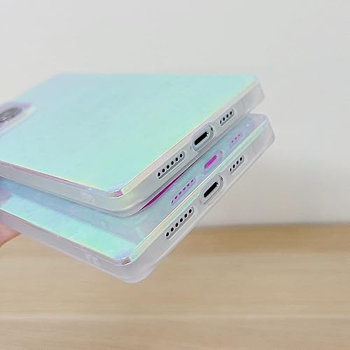 Miniatura 7 de YeLoveHaw Funda diseñada para iPhone 14 Pro para mujeres y niñas, carcasa de brillo perlado con purpurina, patrón colorido brillante de estrellas