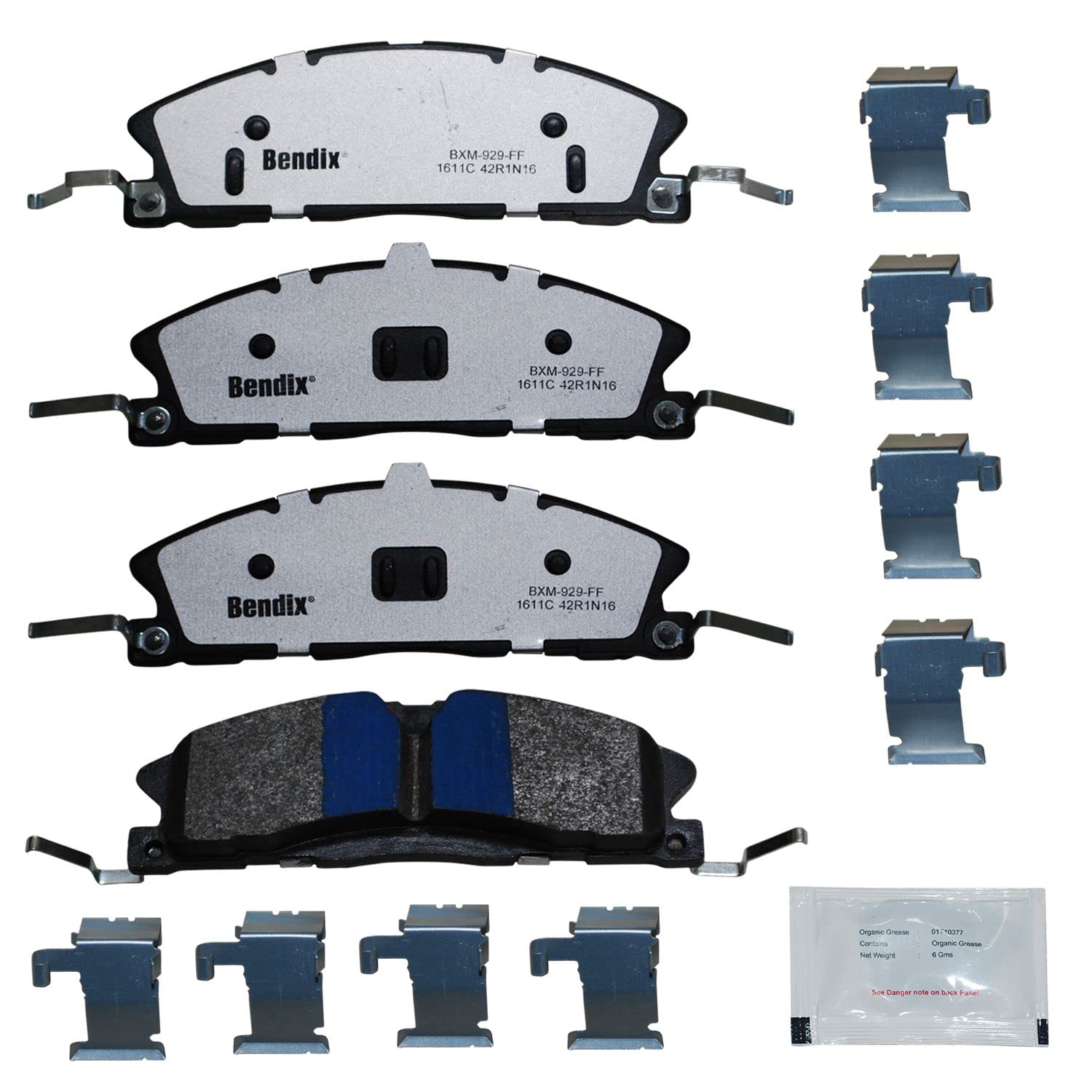 Bendix Fleet Metlok MKD1611CFM Semi-Metallic Front Brake Pads for Ford Explorer 2019-2014,Flex 2016,Flex 2019-2018,Police Interceptor Utility 2019-2016,Taurus 2019-2017,Lincoln MKS 2016,MKT 2019-2016