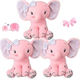 Zomiboo 3 Pieces Elephant Stuffed Animal 8 Inch Baby Stuffed Elephant Animal Plush Toy Gift Baby Girl Boys Bed Decor (Lovely Style)