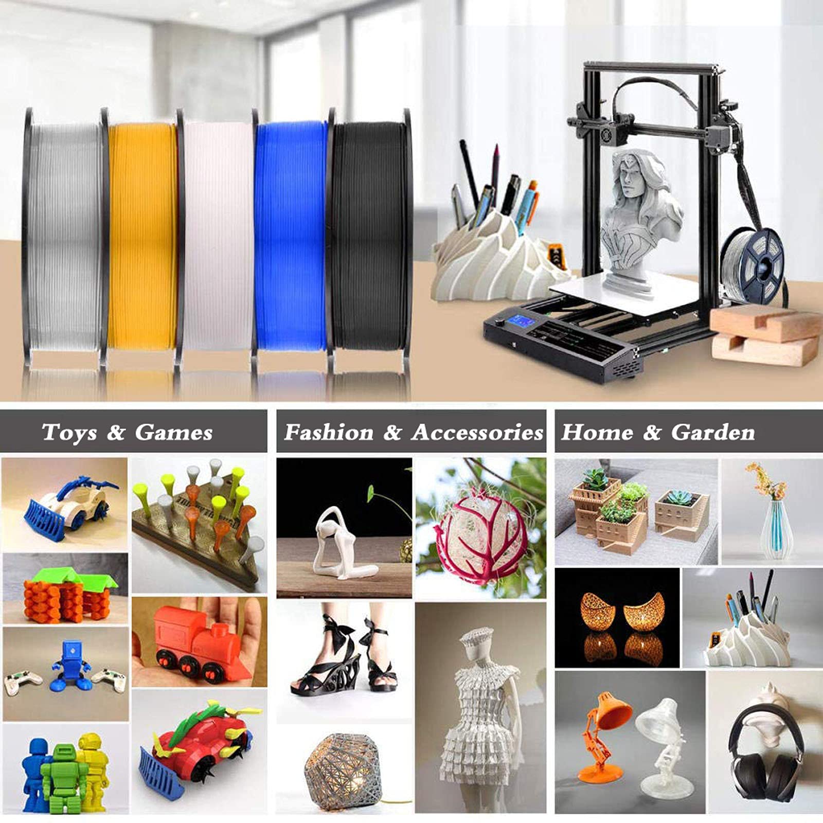 TPU Rainbow Verbrauchsmaterialien, Multi -Farb -Gradient 3D -Drucklinie, Filament 1 Kg, Aurora 1,75 -Mm -Drucker Verbrauchsmaterialien,Blau