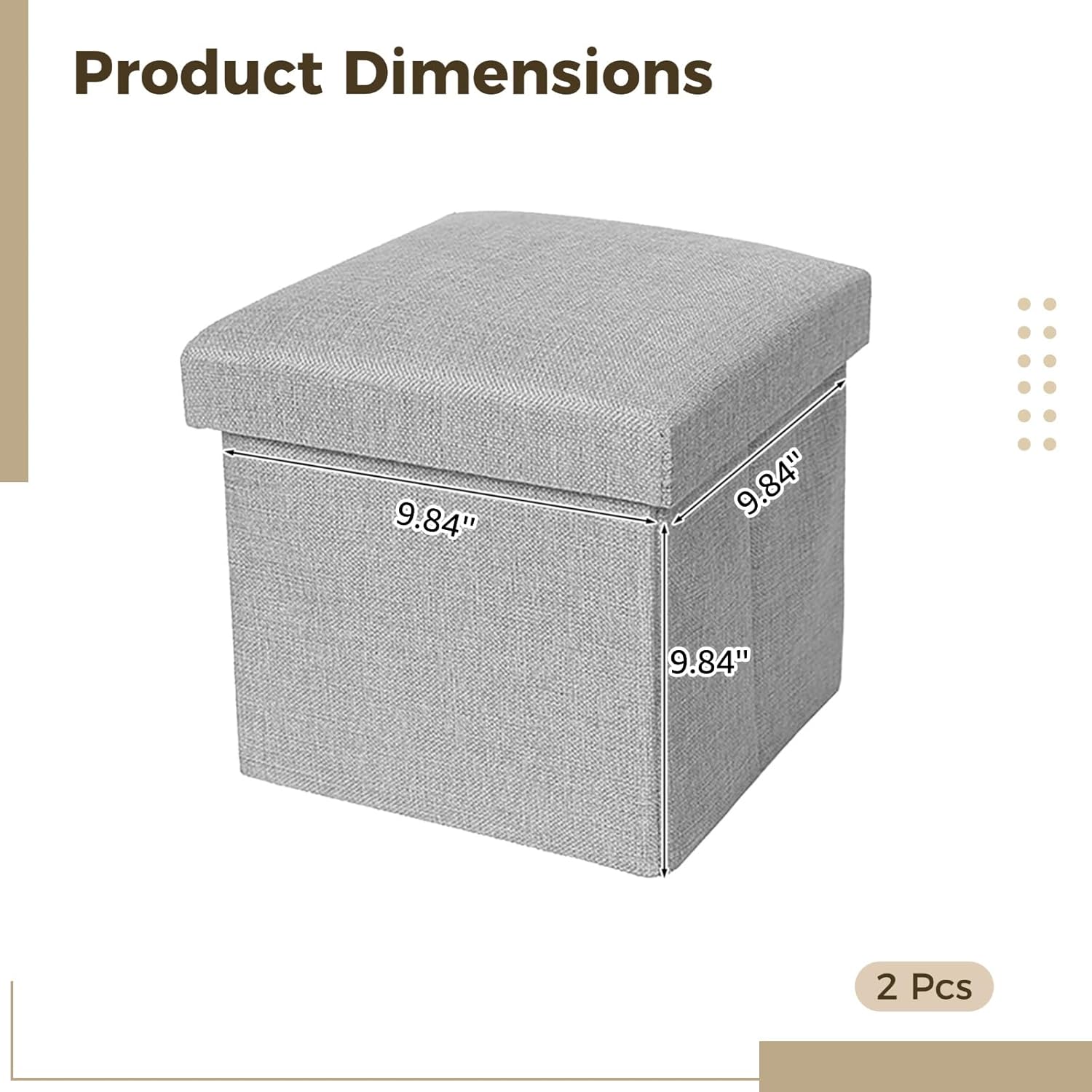 2 Pcs Collapsible Storage Bins, Foldable Greeting Card Organizer, Multi-Functional Storage Box for Cloths, Toys, Photos, Keepsakes, Greeting Cards, Grey, 10 Inch
