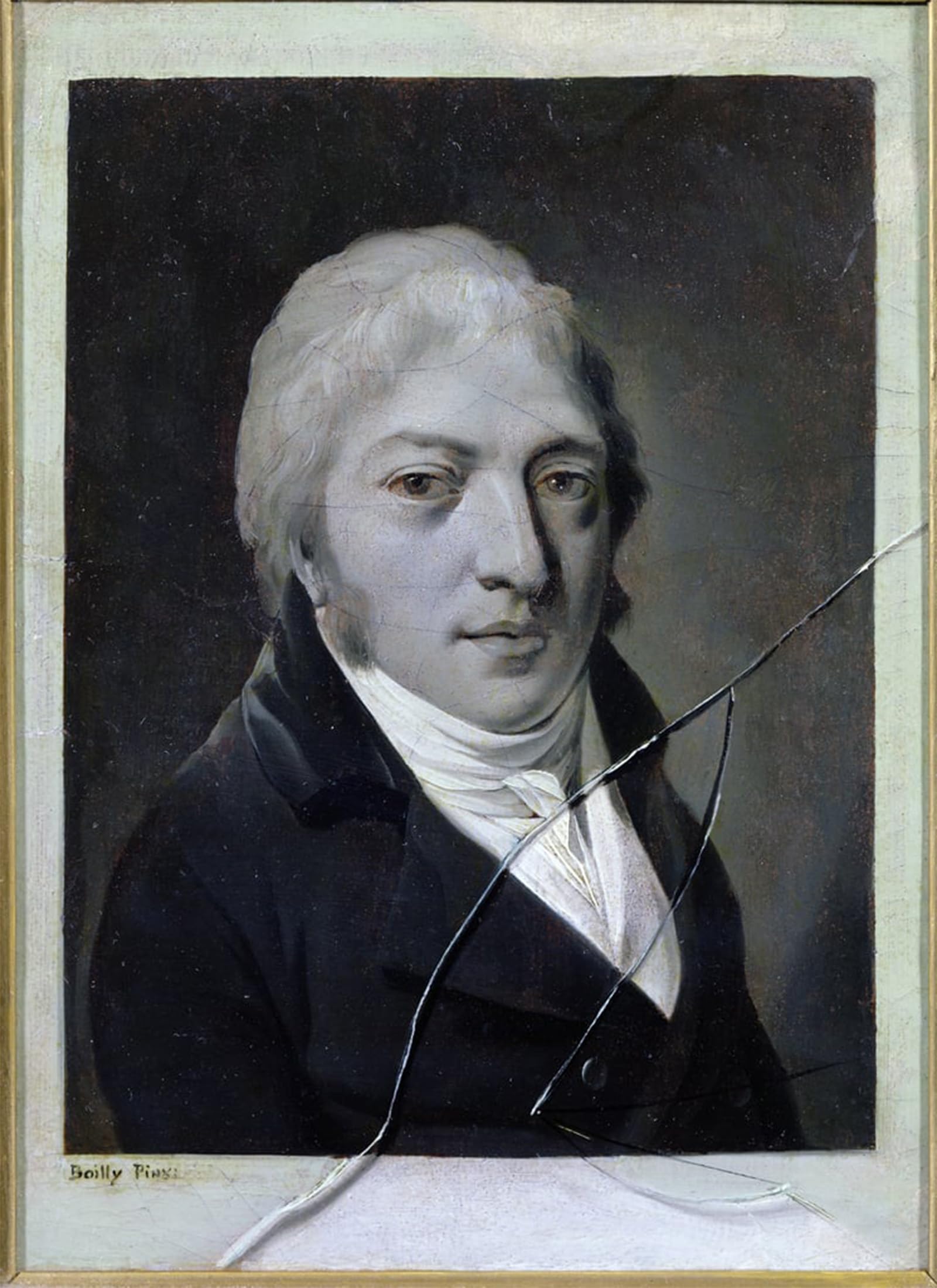 ARTXLXXBN Famous Art Print Poster Vintage Wall Art Self Portrait with Broken Glass by Louis Leopold Boilly Canvas Art Poster for Home Decor 60x90cm