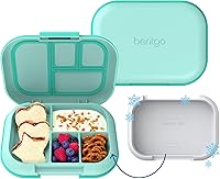 Vista 17 de Bentgo Kids Chill lonchera; solución para el almuerzo con 4 compartimentos y paquete de hielo extraíble para comidas y aperitivos para llevar, a