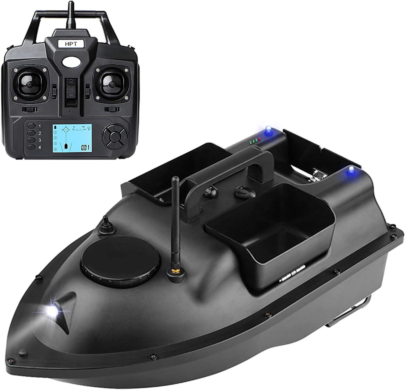 Fawoonu12000mAh Fishing Bait Boat with 3 Bait Containers Weless Bait Boat with Automatic Return Function