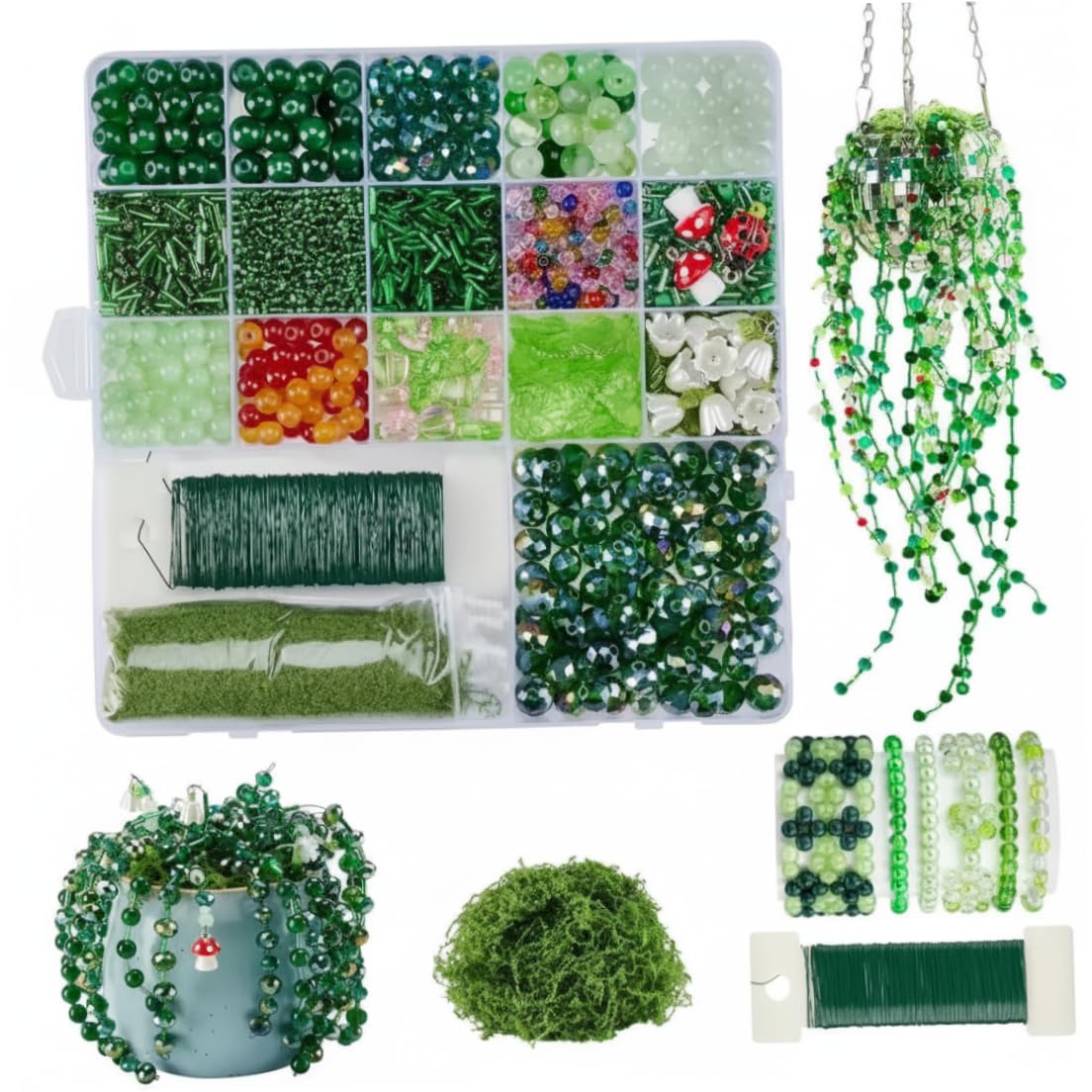 Kit plantes en perles pour une décoration intérieure végétale et lumineuse fait main