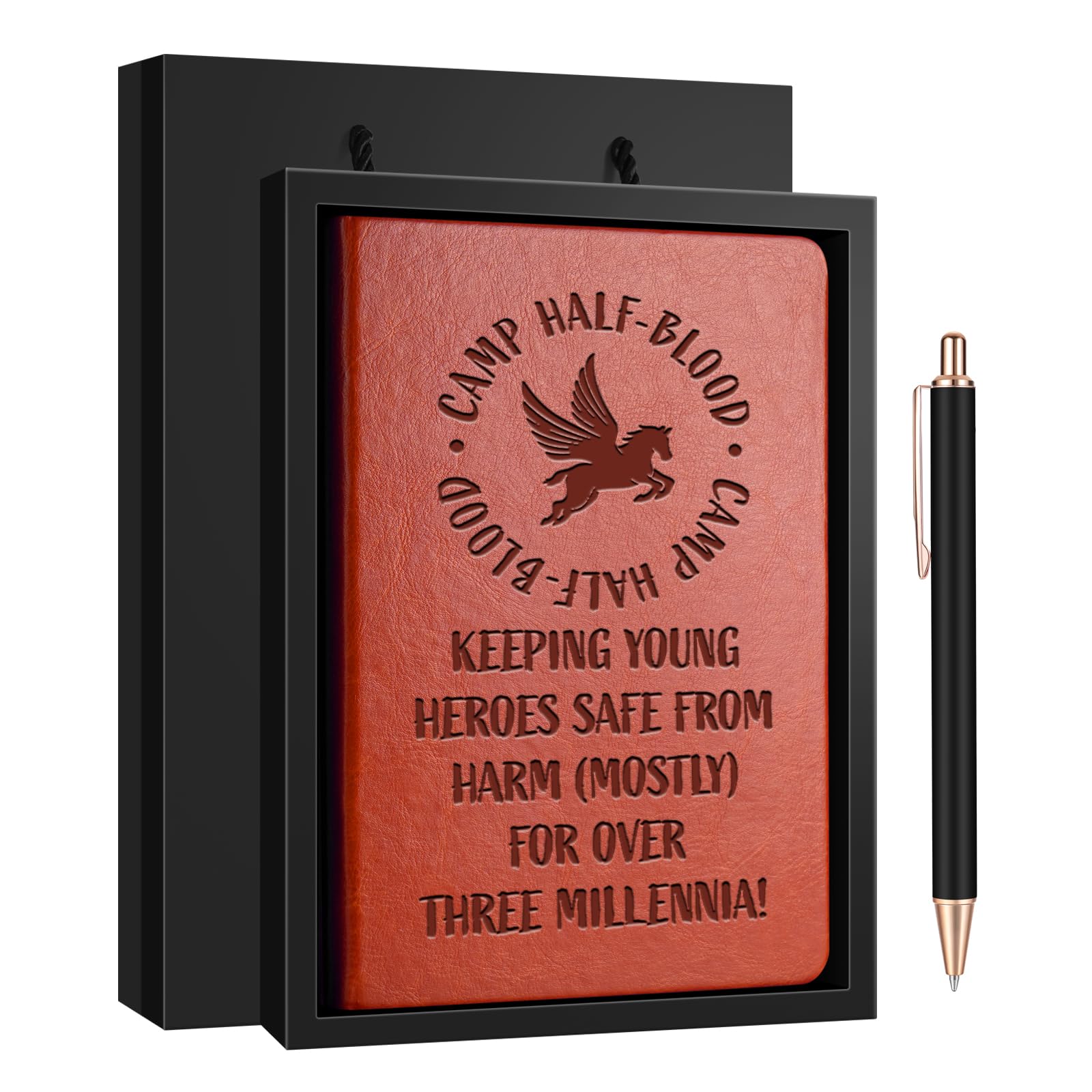 WHLBHG Flying Horse Gift Movie Inspired Gift Camp Half Blood Lined Journal Notebook Mythology Gift Percy Fan Notebook (Horse -KEEPING YOUNG)