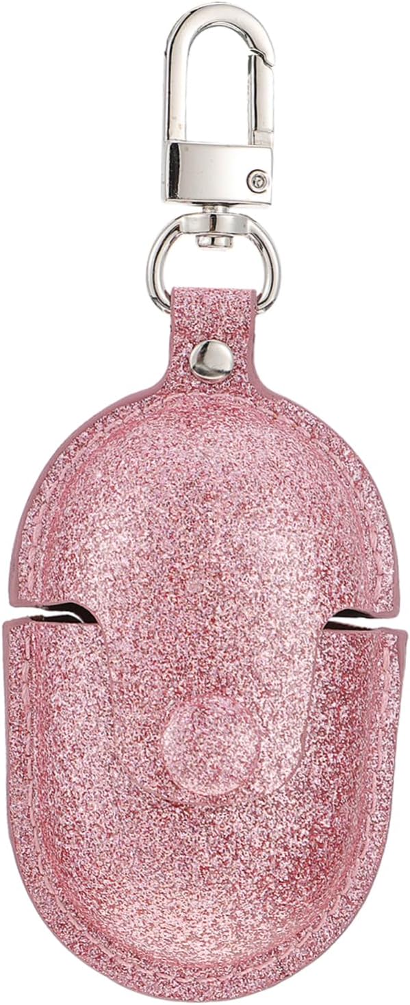 Glitter Leather Earphone Cover with Hook, Chargeable Compact Case