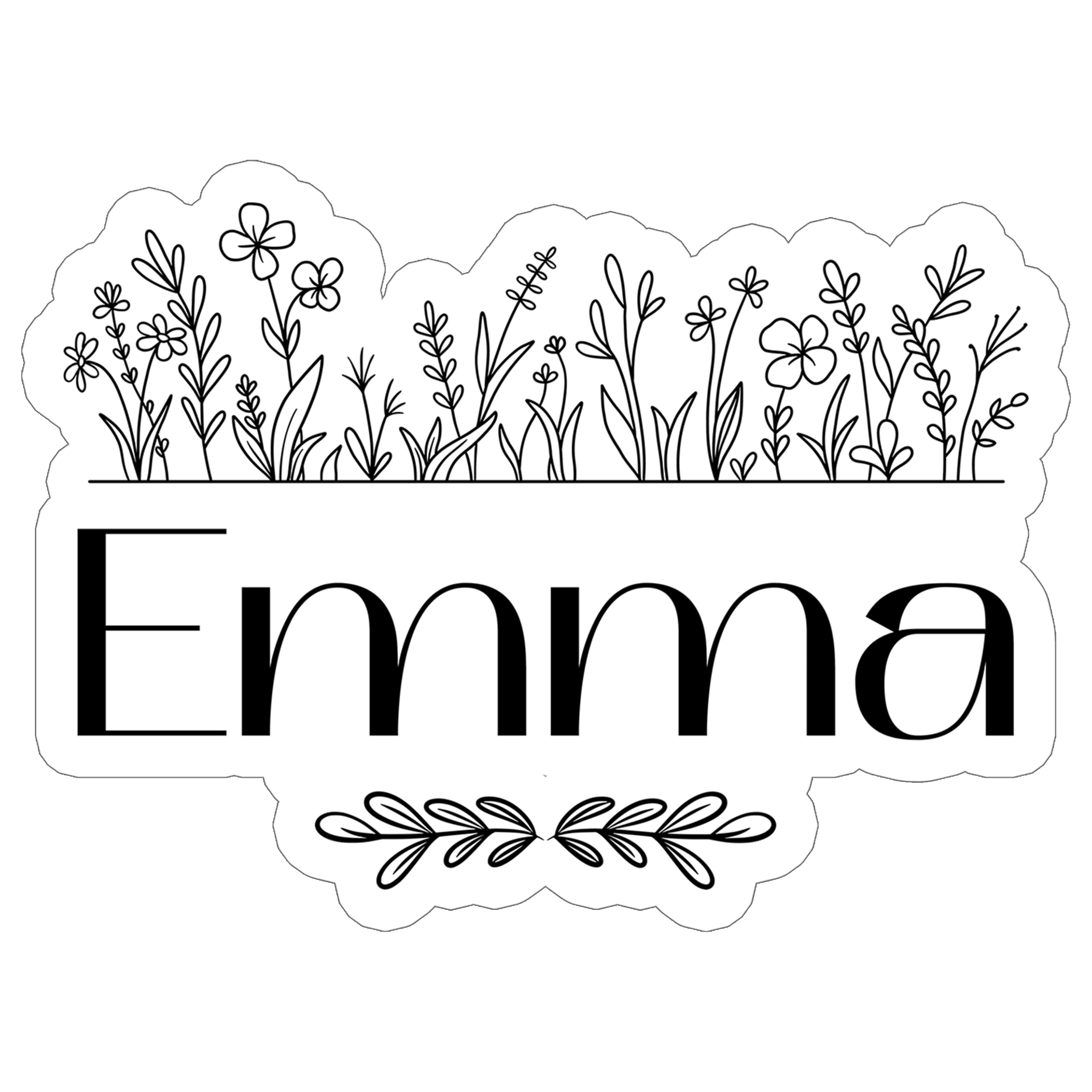 Emma Name 4 Inch Sticker Art Personalized Label Decor Kids Notebook Helmet - Waterproof Vinyl Decal for Laptop Water Bottle Car Tumbler - Durable