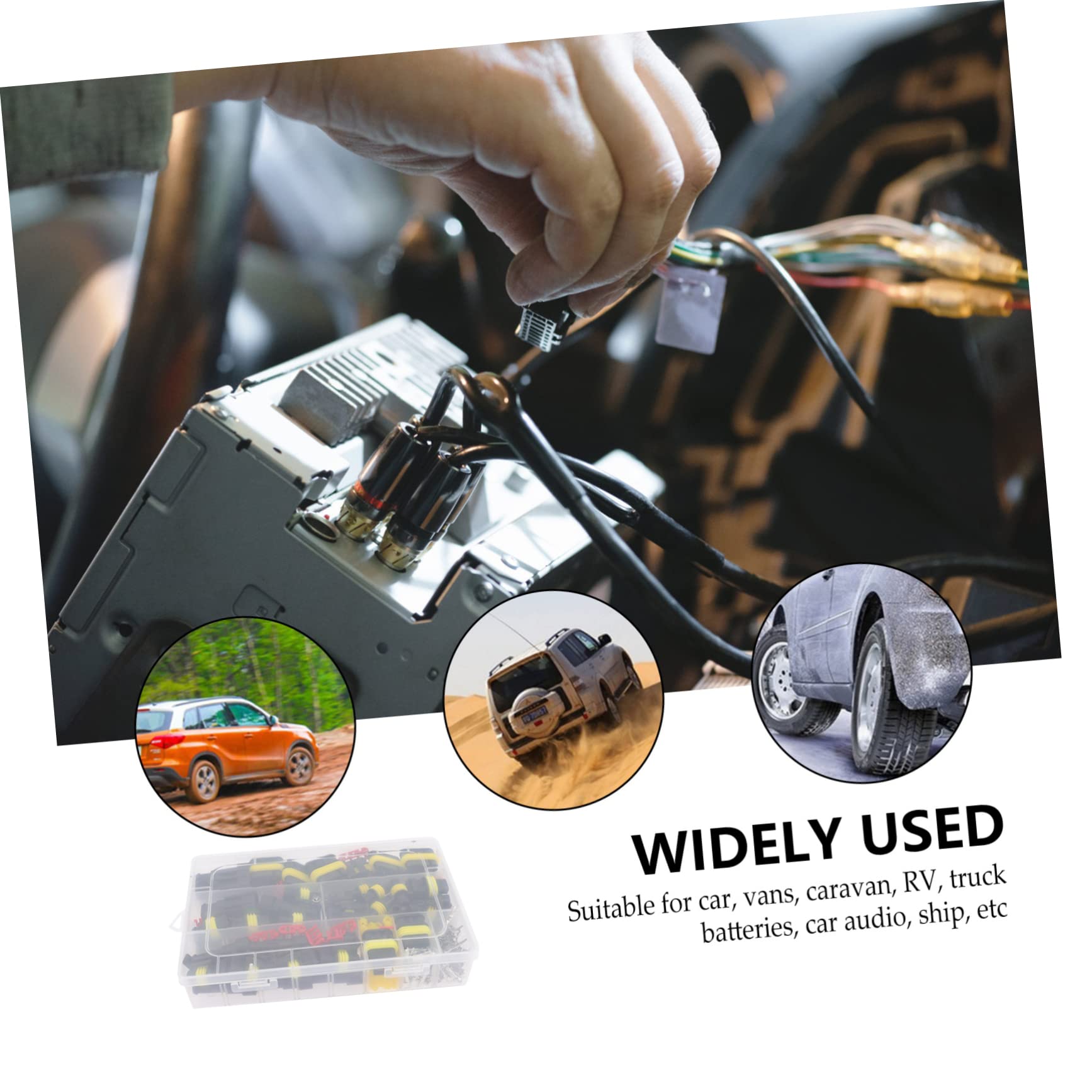 Amosfun 2 Juegos Kit de Conectores Eléctricos para Automóviles Conectores Impermeables para Cables de Moto Camión y Barco Instalación y Material Resistente al Agua