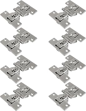 LIKERAINY 180 Degree Folding Door Hinges for Furniture Cupboard Wardrobe Die-Cast Zinc Nickel Plated Pack of 8 Pieces