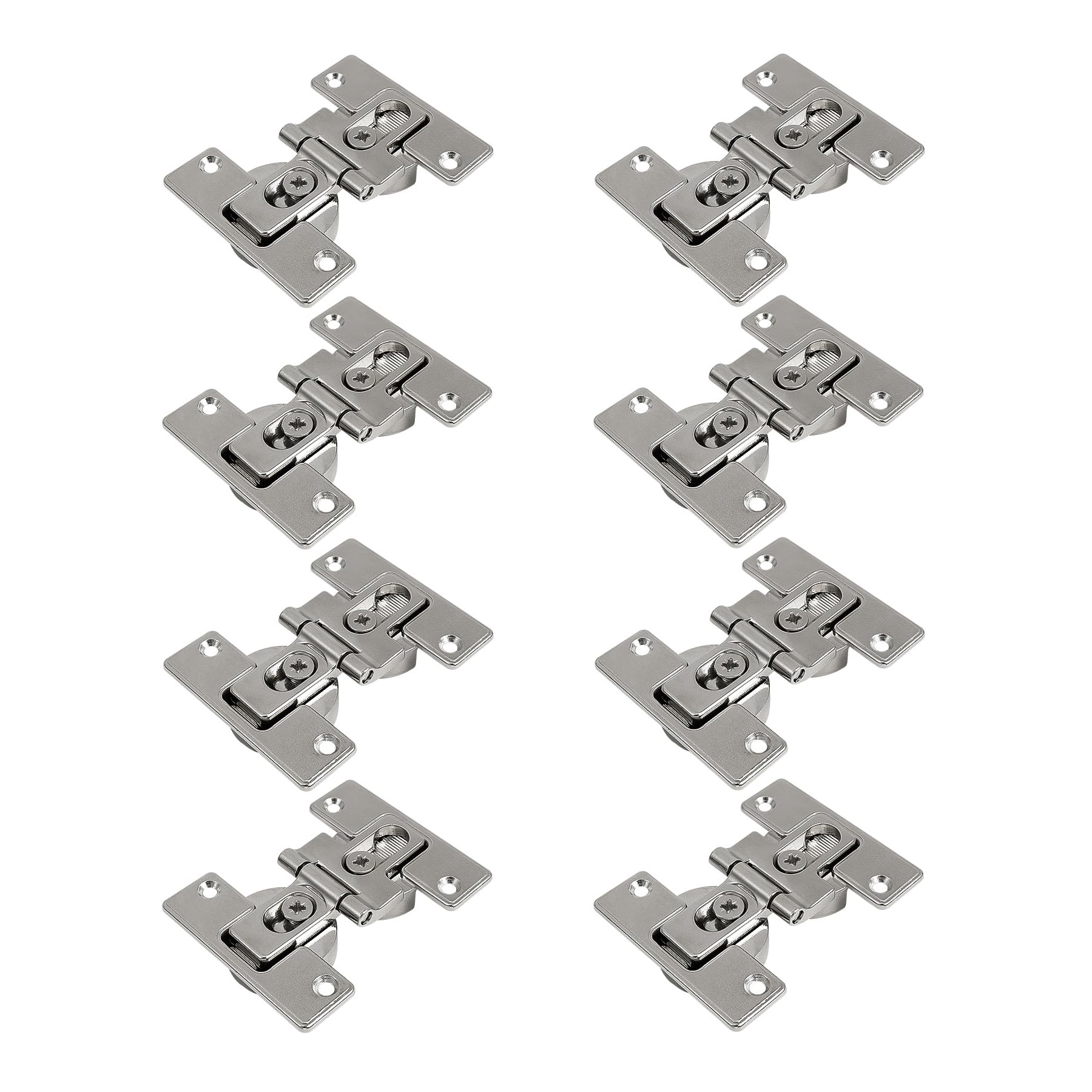 LIKERAINY 180 Degree Folding Door Hinges for Furniture Cupboard Wardrobe Die-Cast Zinc Nickel Plated Pack of 8 Pieces