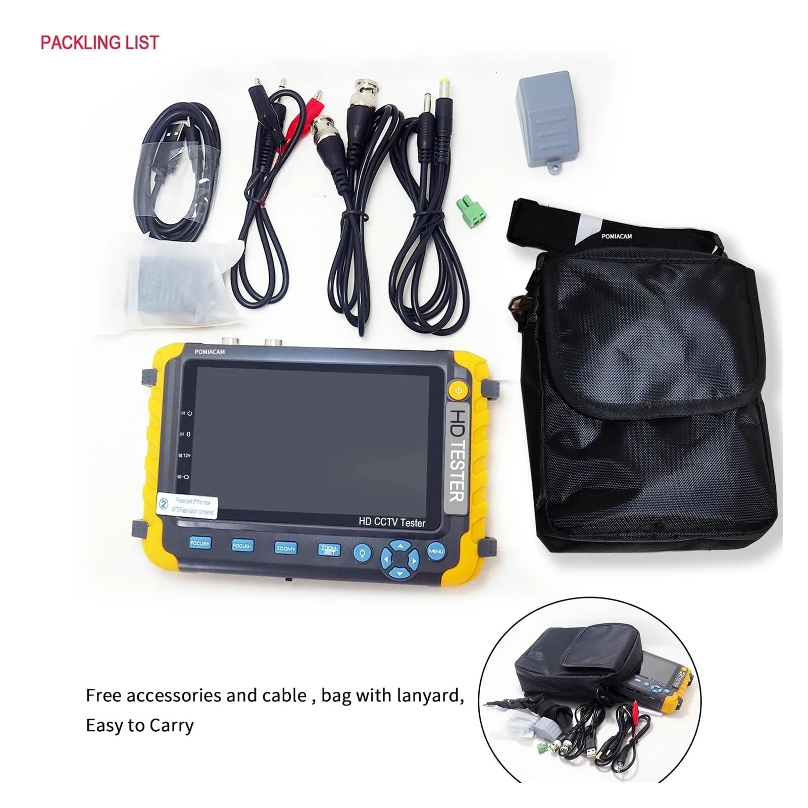 IV8W CCTV Tester Monitor for 8MP AHD TVI CVI CVBS Kamera Testen RS485 PTZ Steuerung VGA Eingang UTP Kabel Testen,Kabeltester(IV8C NO VGA)