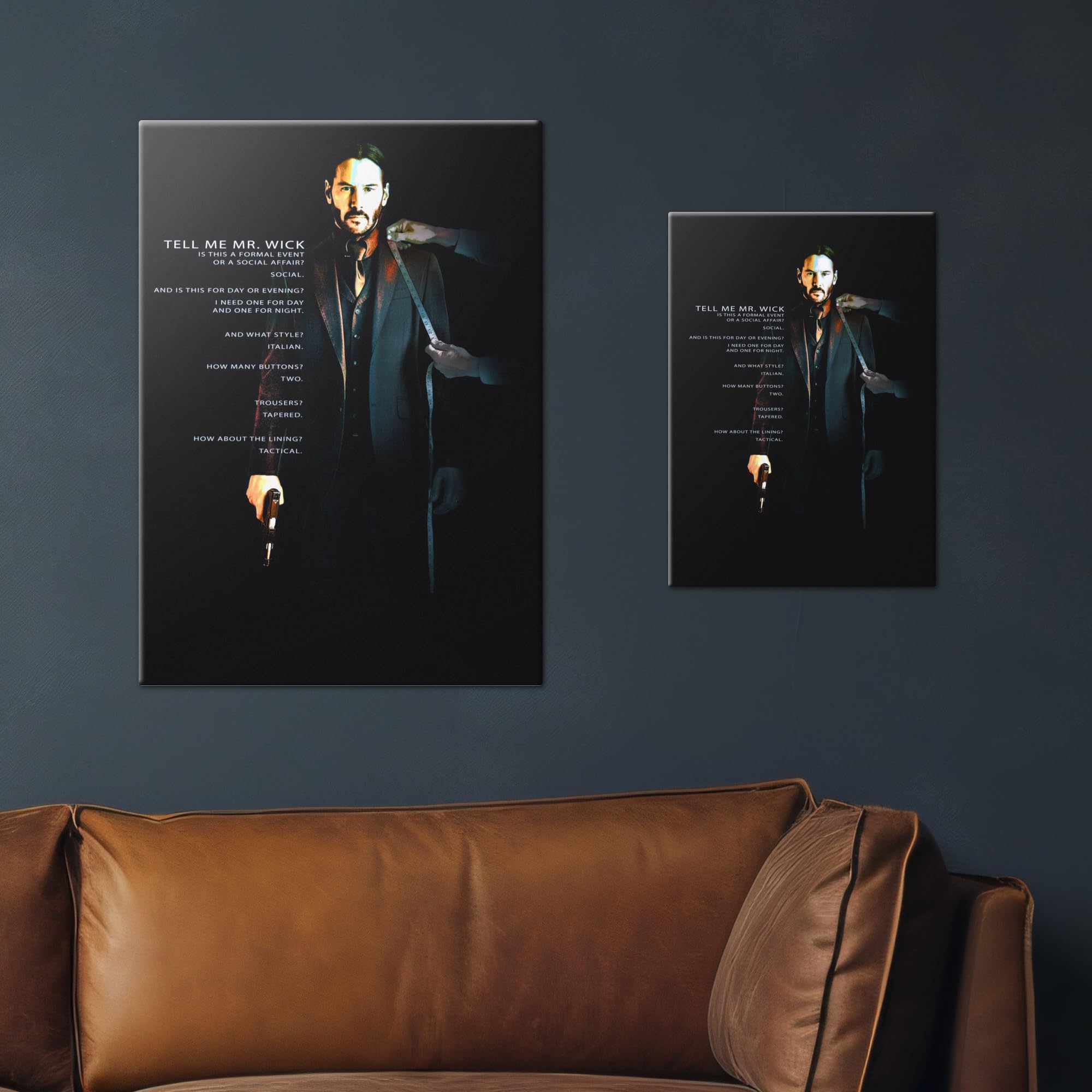 Displate Metal Poster John Wick Tactical Tailoring for Mr. Wick Wandbild M | Magnetische Befestigung Wandposter. Wanddeko, Metall Wandkunst, Wanddekoration im Wohnzimmer in Schlafzimmern & Büros.