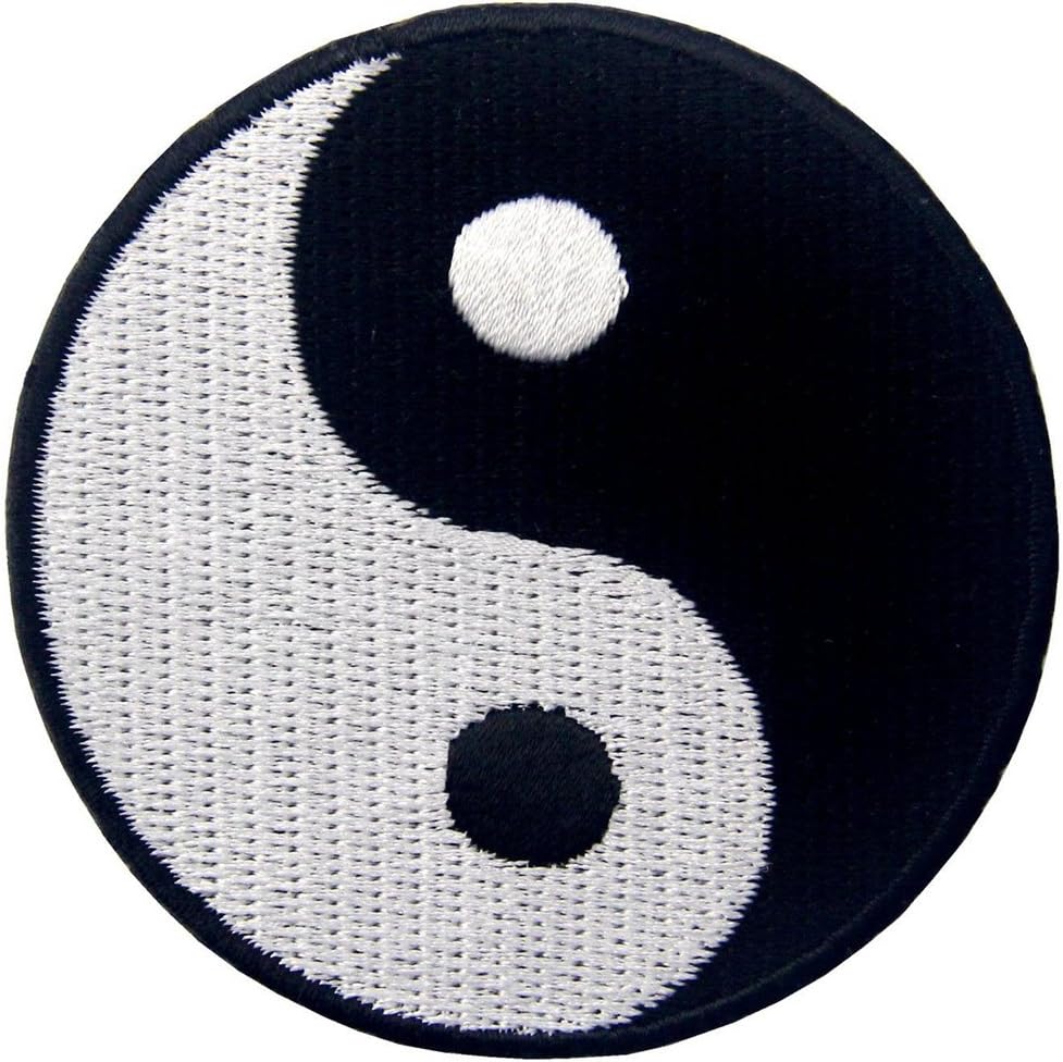 ZEGINs Yin Yang Chinese Taoism Symbol Embroidered Badge Iron On Sew On Patch