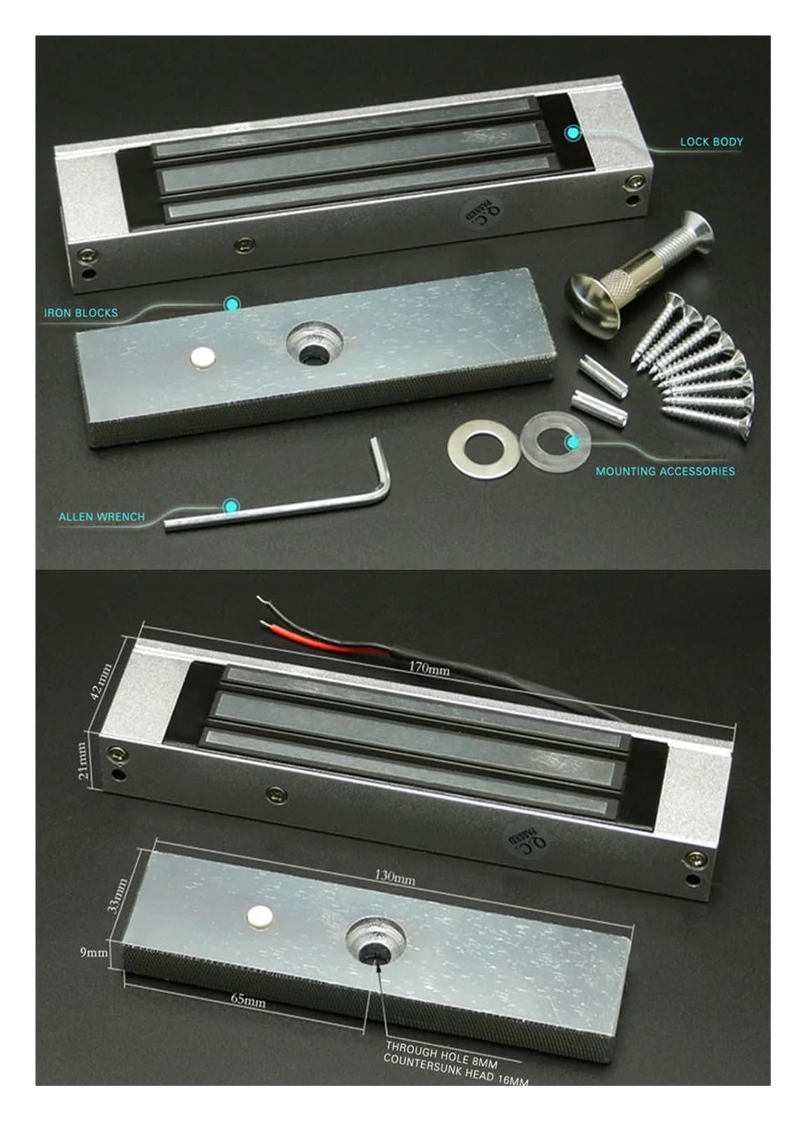 Kit de cerradura electromagnética | Puerta única, capacidad de 180 kg/280 kg, instalación segura for sistemas de seguridad(JS-280kg)