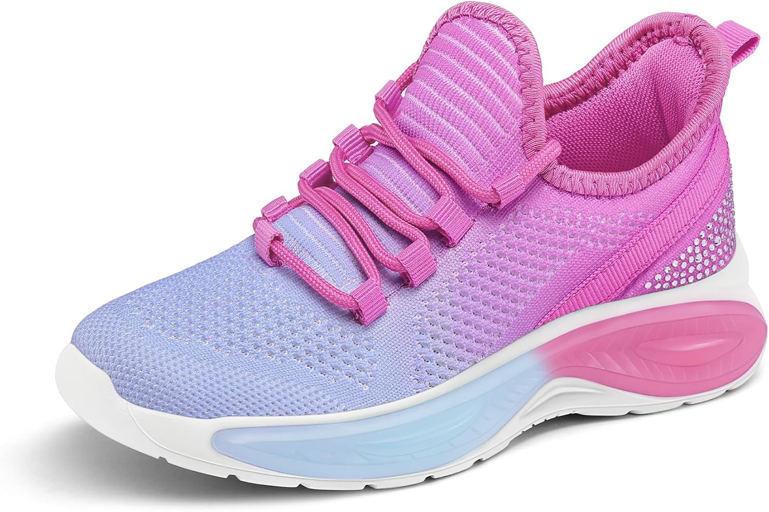 RUNSIDE Girls Lightweight Sneakers Kids Lace-up Tennis Running Shoes, Breathable Walking Shoes for Toddler/Little Kid/Big Kid