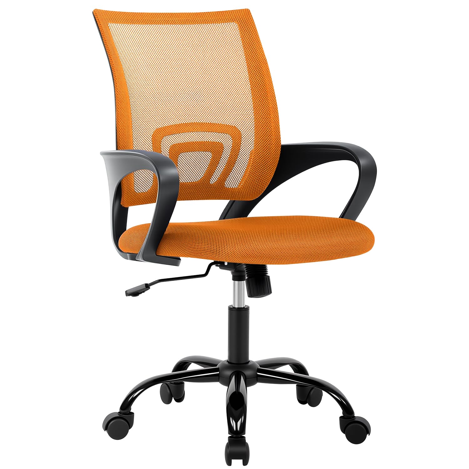 BestOffice Office Computer Chair Ergonomic Mesh Desk Chair with Lumbar Support Modern Executive Adjustable Stool Rolling Swivel for Back Pain (Orange)
