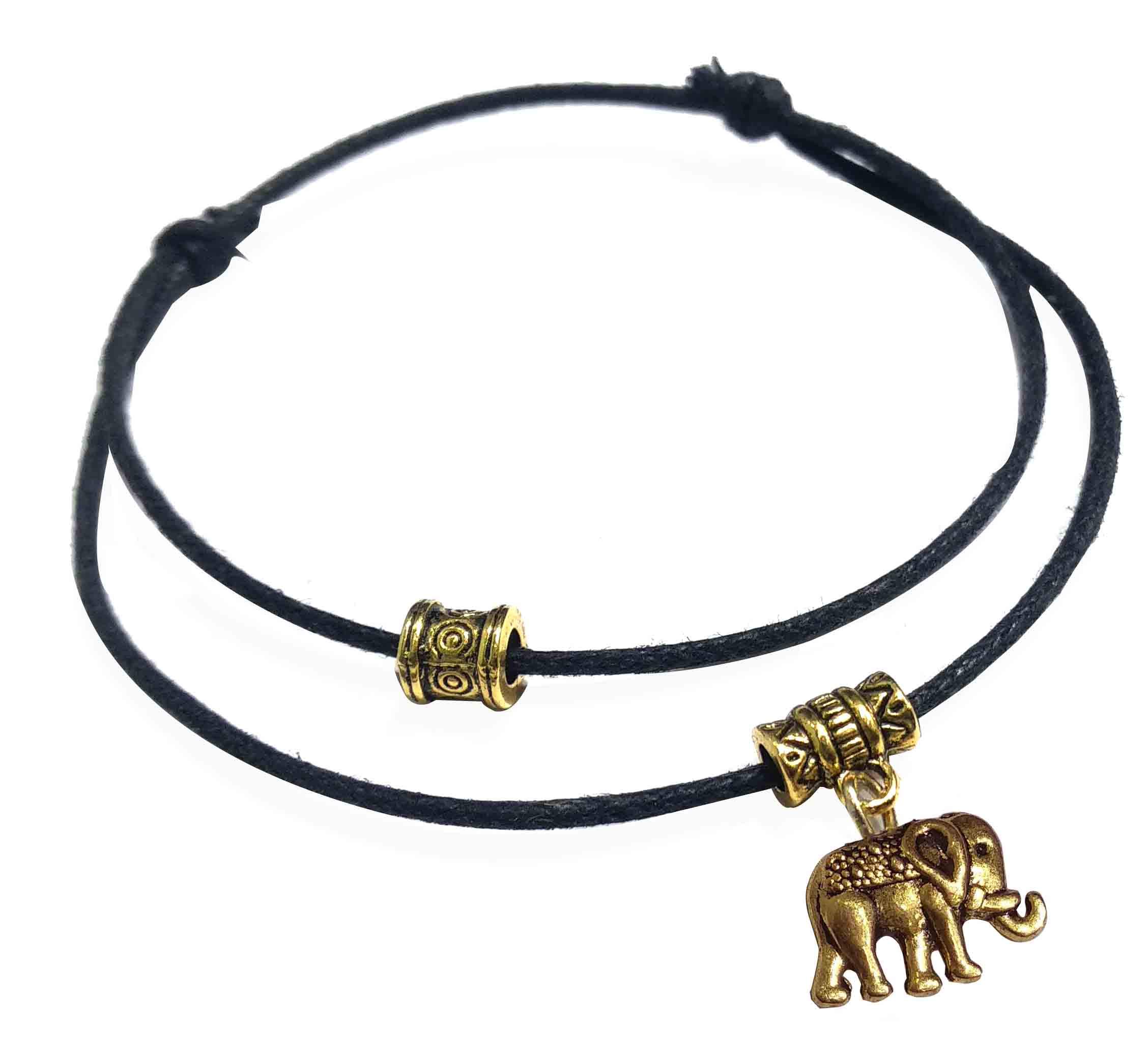 GURJARI JEWELLERS Adjustable Black Thread Anklet with Oxidised Gold Beads for Girls (Elephant)/nazariya anklet (B08CKCR2DK) Amazon Price History, Amazon Price Tracker