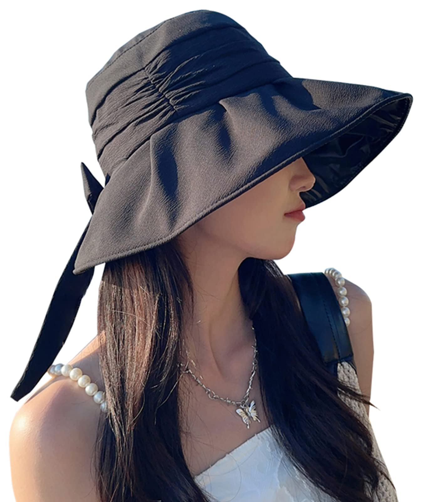 Chapeau De Soleil Capeline Femme à Large Bord - Pliable, Avec Fil D'Acier Mémoire, Sac De Rangement Inclus - 2