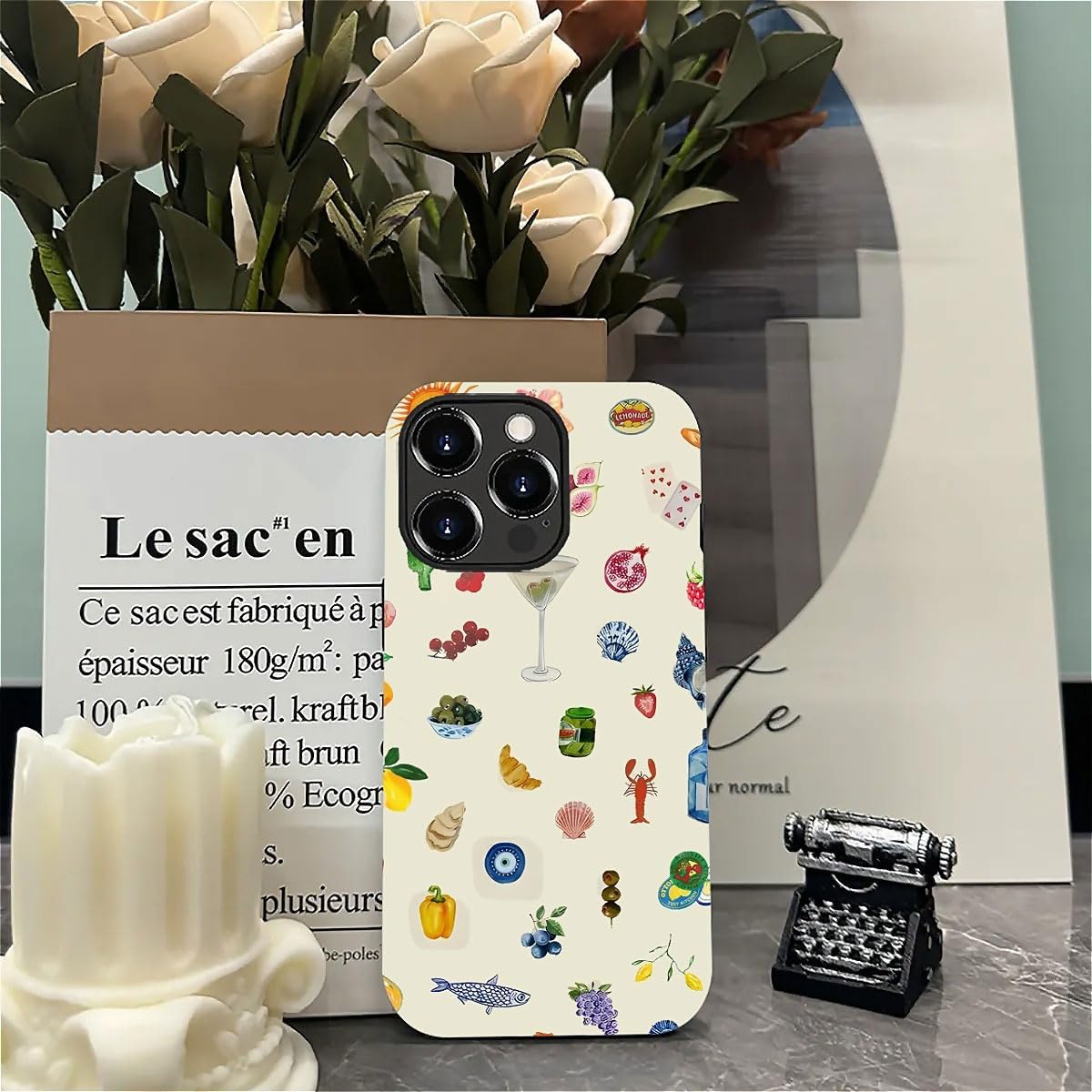 Generic Case Compatible with iPhone 14 Pro Max - Hybrid Durable Shockproof Phone Cover,Cases for Woman Girl - Lemon Fruit Flower Fish Aesthetic - Image 6
