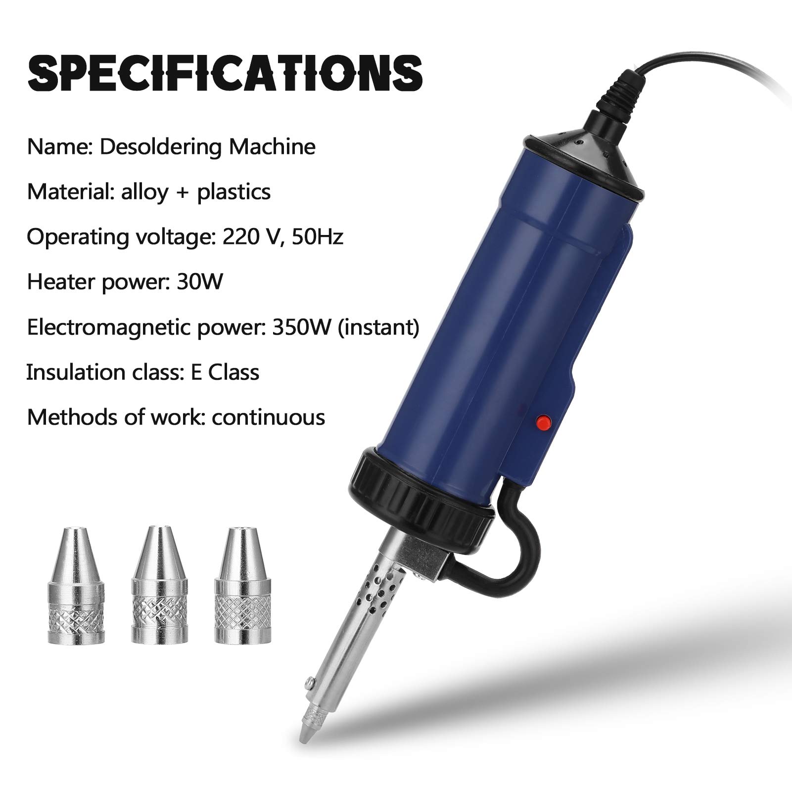 Pompe à dessouder, Weytoll 30 W ventouse à souder sous vide pour bricolage, avec 3 embouts d'aspiration à souder Ventouse à souder sous vide