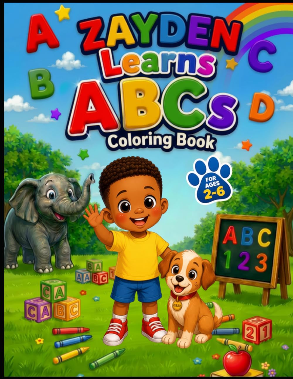 Zayden Learns ABCs Coloring Book: Fun ABC Learning Activities for Toddlers and Preschool Kids Ages 2–6 (Zayden's Little Adventures)