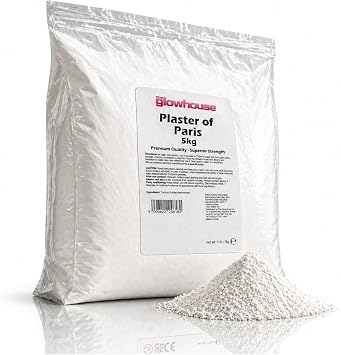 Plaster of Paris 5kg   Premium Casting Powder for Moulding, Crafts, Sculpting & Art Projects   Fast Setting, Smooth Finish, High Strength   The Glowhouse