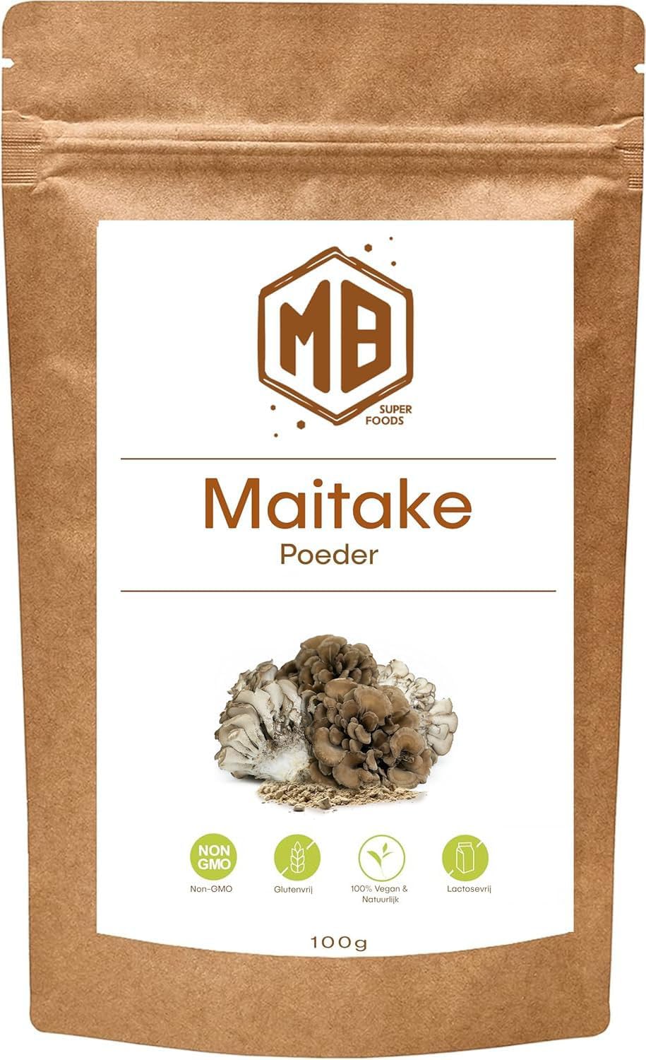 MB Superfoods Organic Maitake Mushroom Powder 100g - Premium Mushroom Blend Supplement for Herbal Support