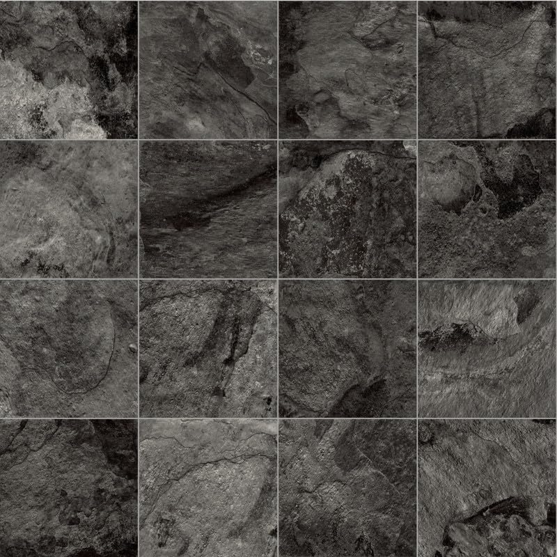 Lancaster 996D Dark Grey Marble Tile Effect Rimini Vinyl Flooring | - 3m x 2m (9ft10" x 6ft6")