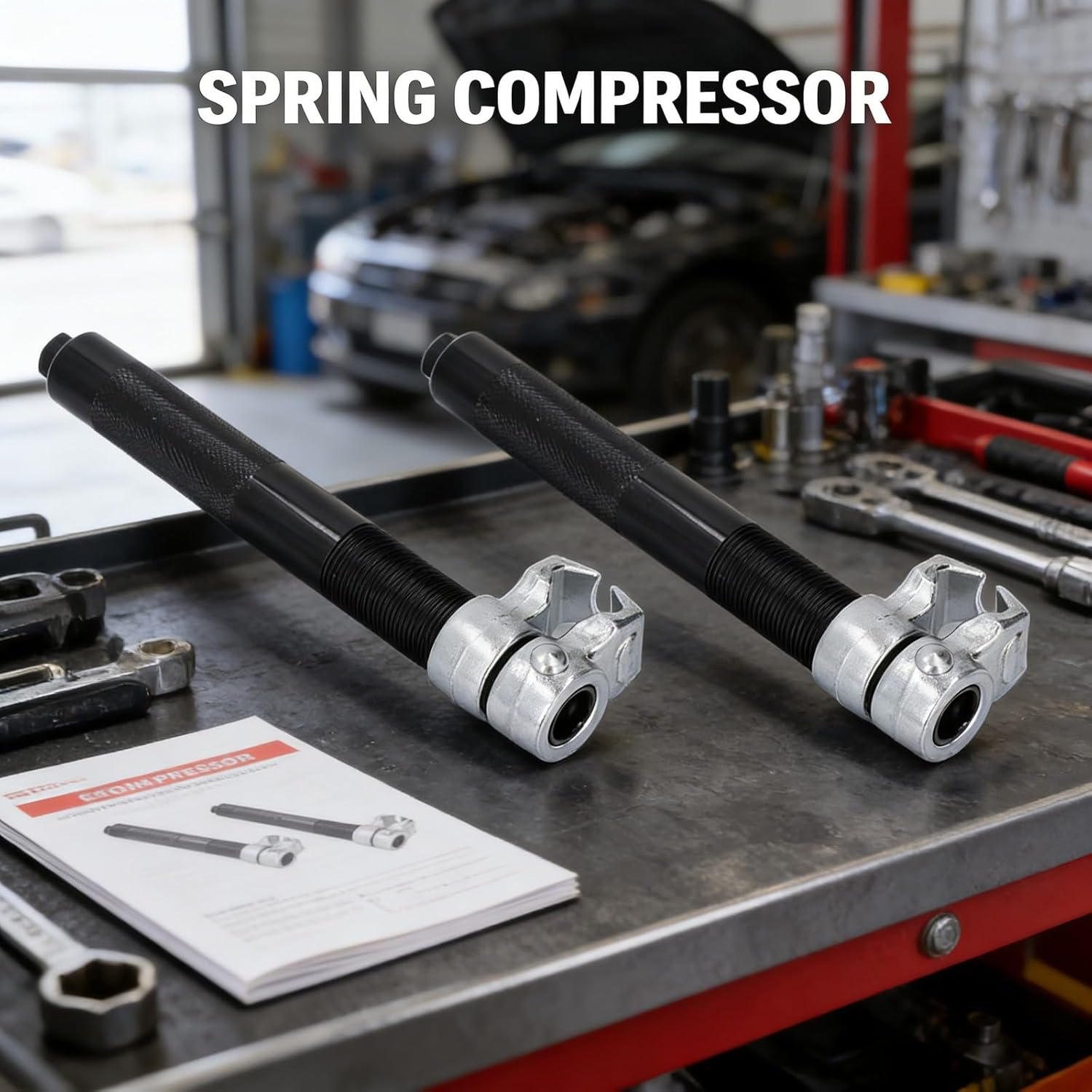 Spring Compressor Tool 2Pcs Heavy Duty 2200lb Coil Clamp Strut - Safe Compression for Cars, Trucks, Pickup Springs, Shock Absorber Installation