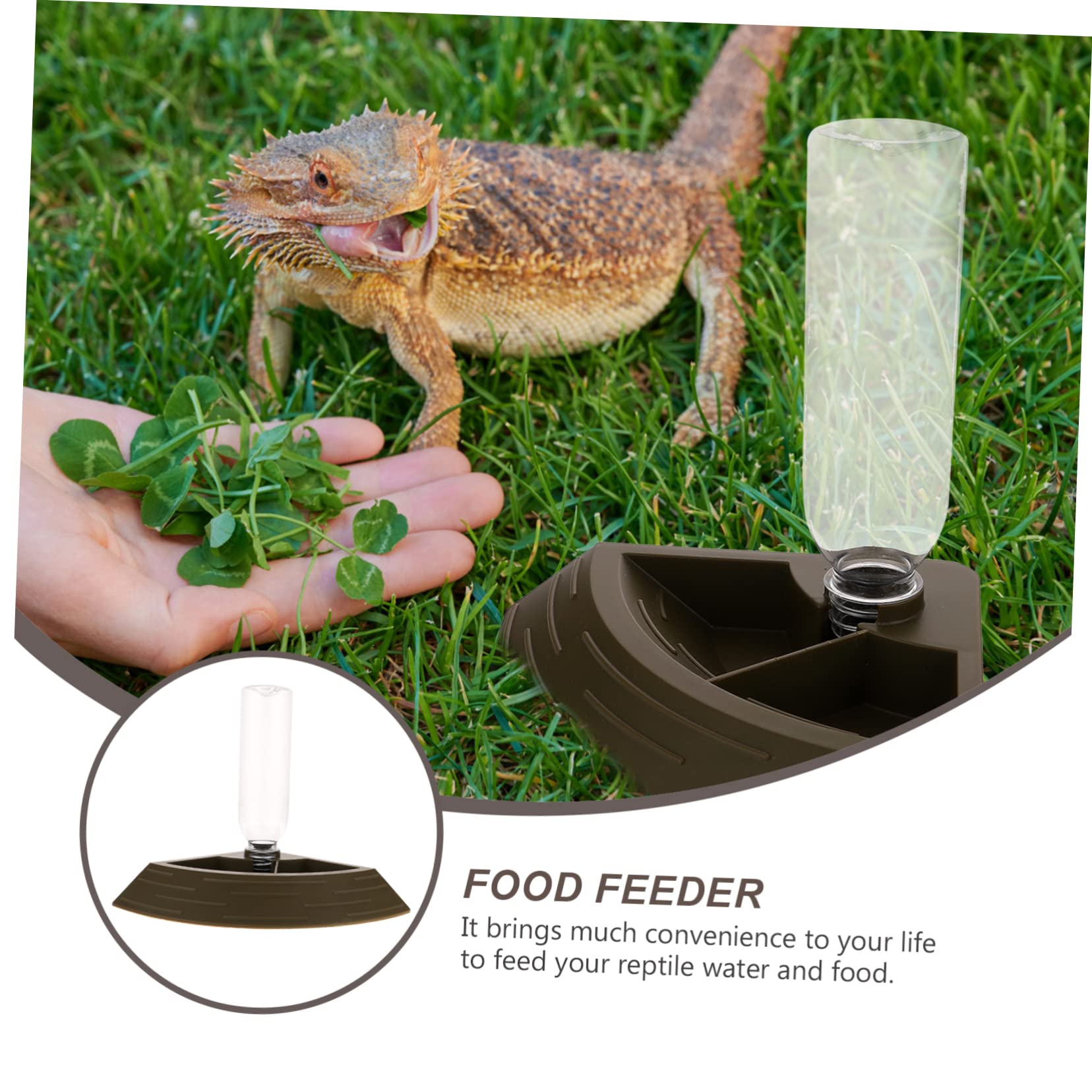 Yardwe 2 Piezas Bebedero para Mascotas Dispensador De Agua Automático Bol Terrarios De Reptiles Reptil Terrario Bebedero para Perros Cuenco De Agua De Serpiente Tortuga Green El Plastico