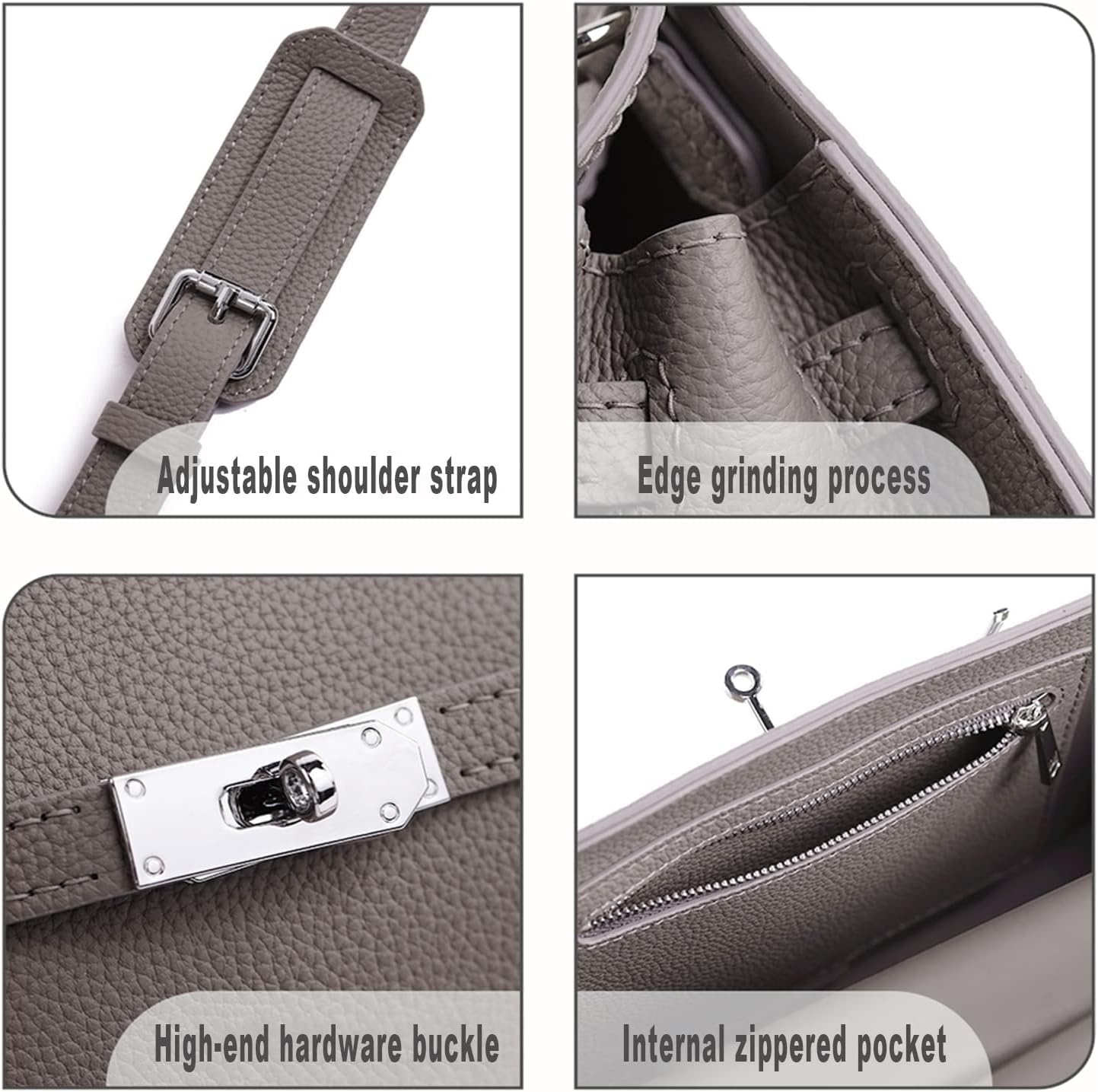 POPSEWING Designer Crossbody Bag DIY Kit for Girls - Leather Working & Sewing Kit for Shoulder Bag, Personalized Gifts (Grey)