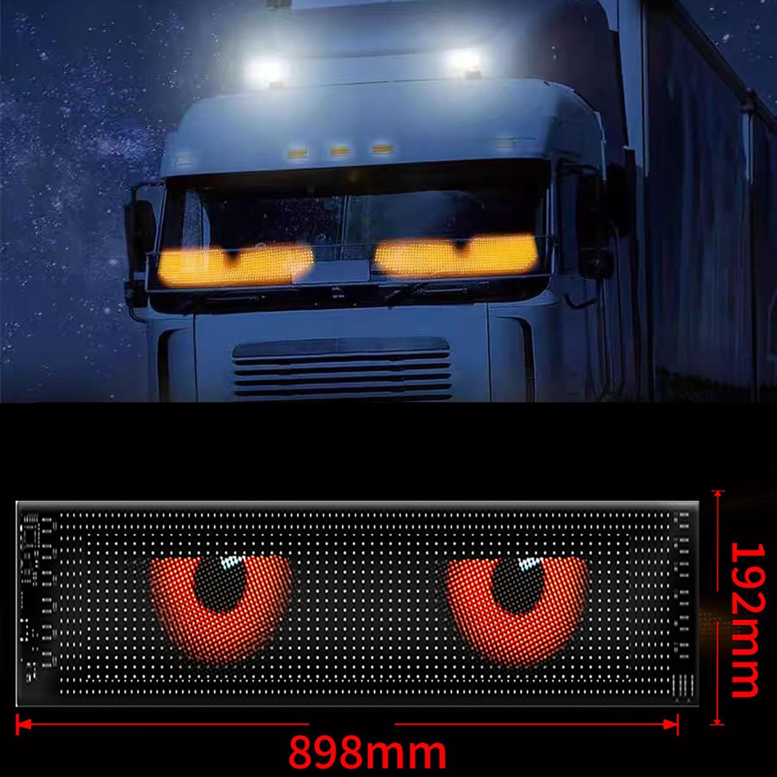 Teufelsaugen LED samochód ciężarowy, klasa wodoszczelności IP65, światło Devil Eyes Light do samochodów, LED oczy do ciężarówek, miękki ekran, "zrób to sam", spersonalizowana tabliczka świetlna do
