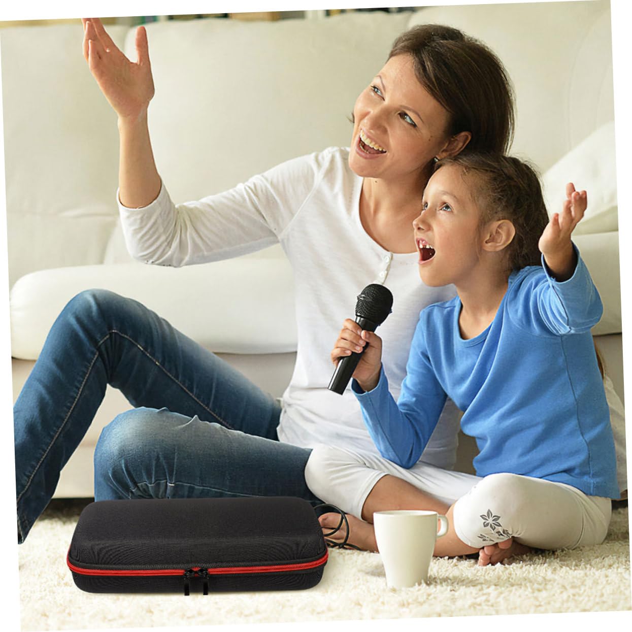 Kisangel 2pièces Étui de Rangement pour Microphone Portable Sac de Transport avec Fermeture Éclair Lot pour Micro à Main