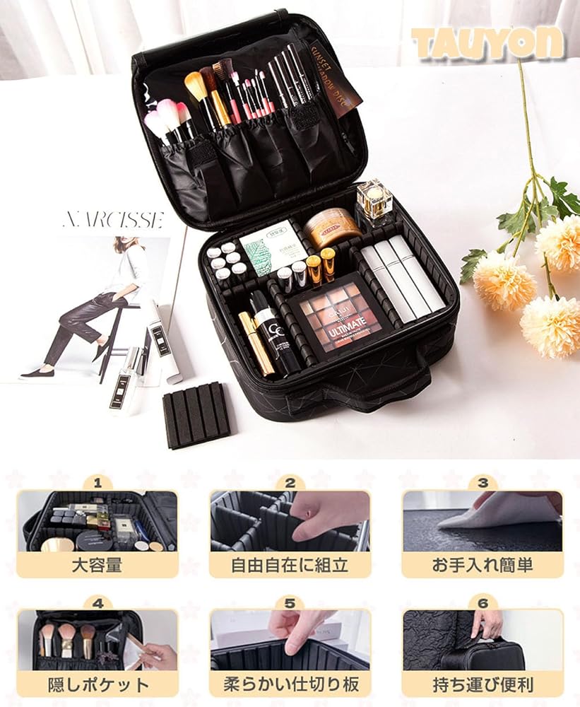 Amazon.co.jp: 2023新登場 プロ用 メイクボックス 大容量 化粧ポーチ